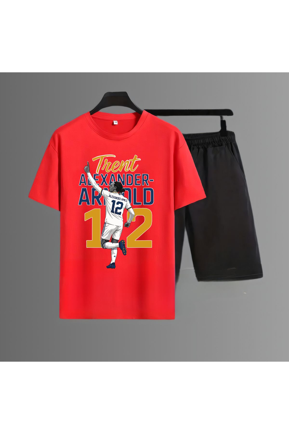 Biy Store Trent Alexander-Arnold forma futbol baskılı unisex kısa kollu erkek tişört kadın t-shirt şort takımı