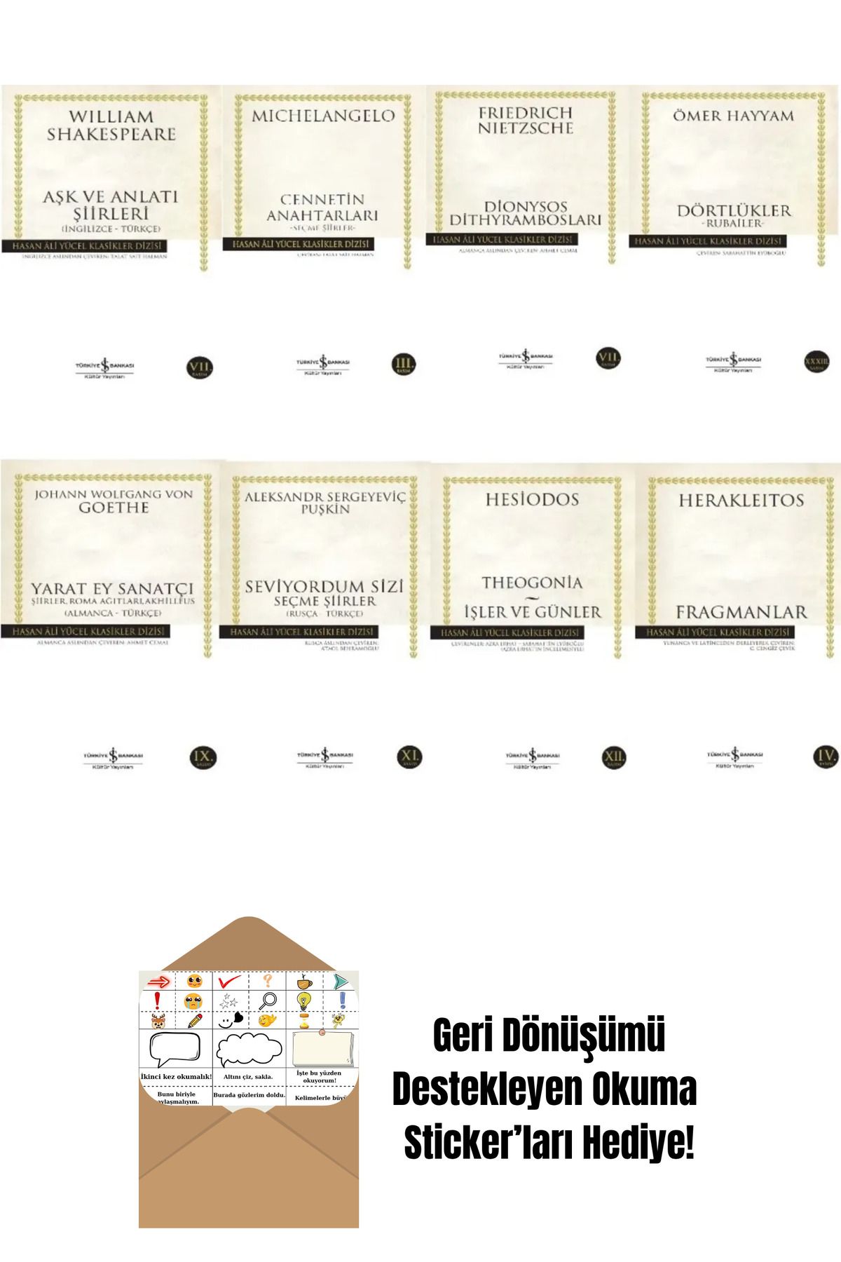 TÜRKİYE İŞ BANKASI KÜLTÜR YAYINLARI Cennetin Anahtarları - Seviyordum Sizi 8 Kitap Set + Okuma Sticker'ları