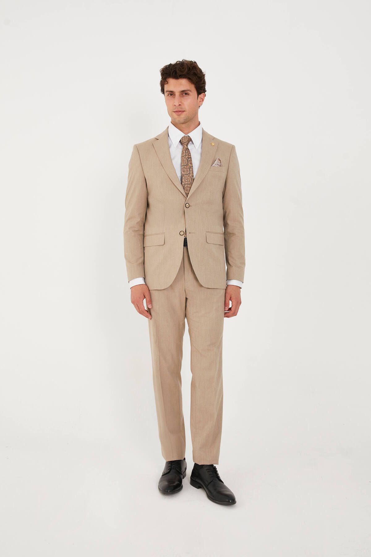 The Tailor Classics İnce Çizgili Çift Yırtmaçlı Takım Elbise