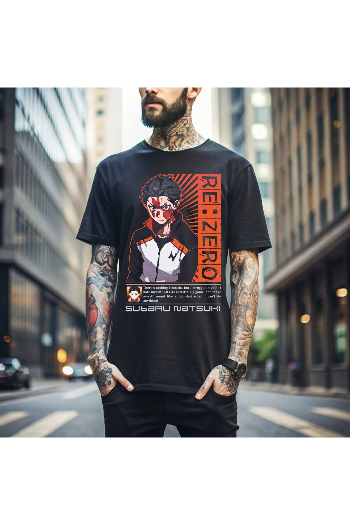 bellanova Oversize Natsuki Subaru Baskılı Unisex Tişört