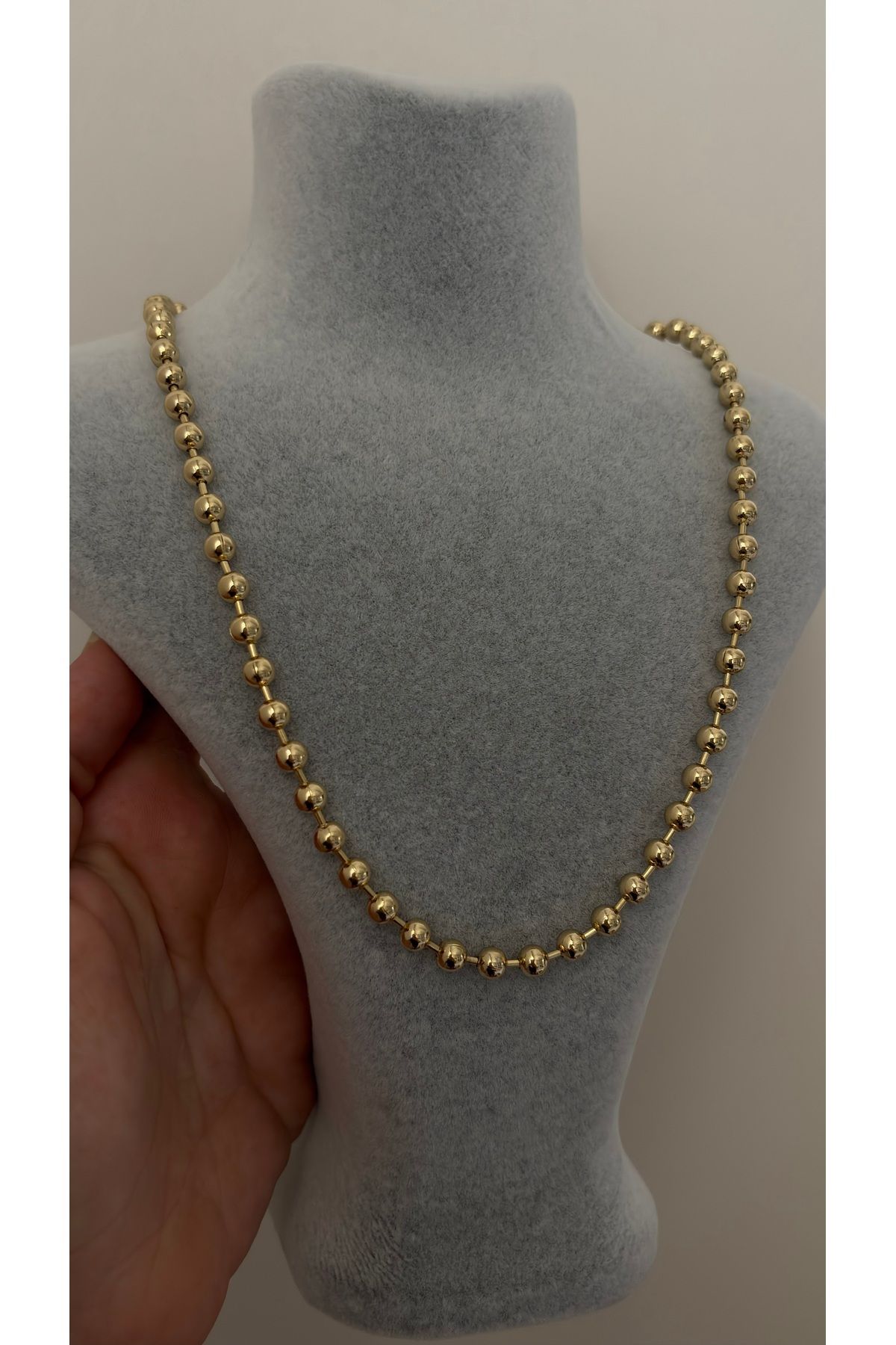 XUPING JEWELRY Xuping 14K Renginde İri Topçuk Dorika Kolye 50 cm