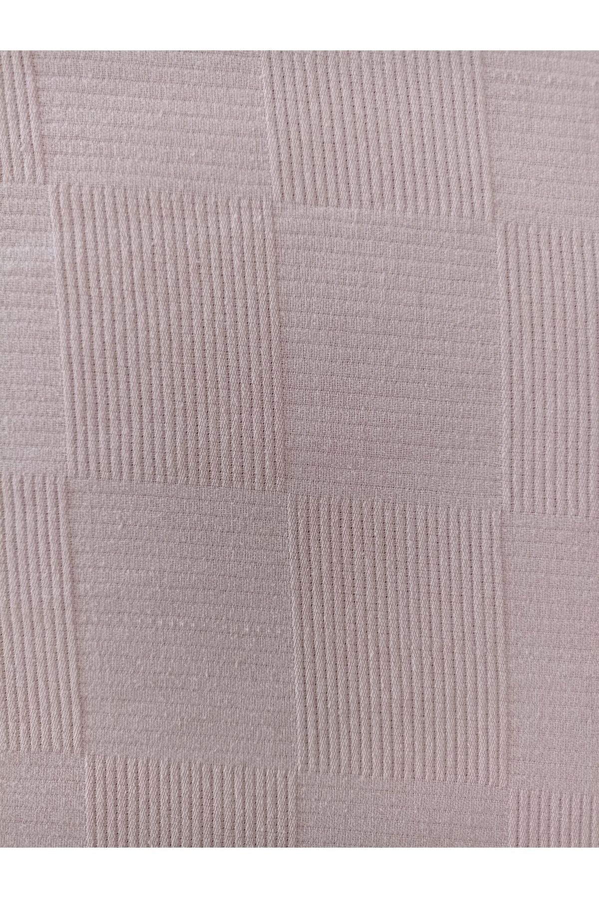 ida design store Vanilya Renk (Latte) Kübik Damalı Desenli Pike Kumaşı 100x240
