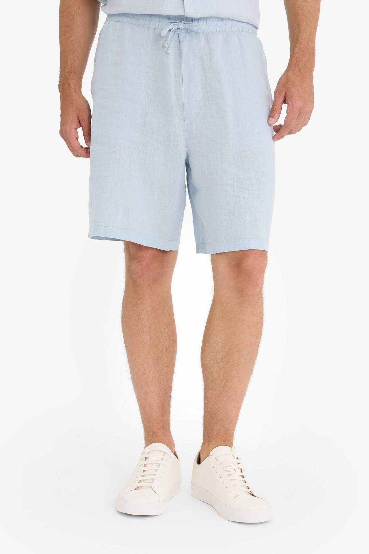 DeFacto %100 Keten Relax Fit Bermuda Şort F4599AX25HS