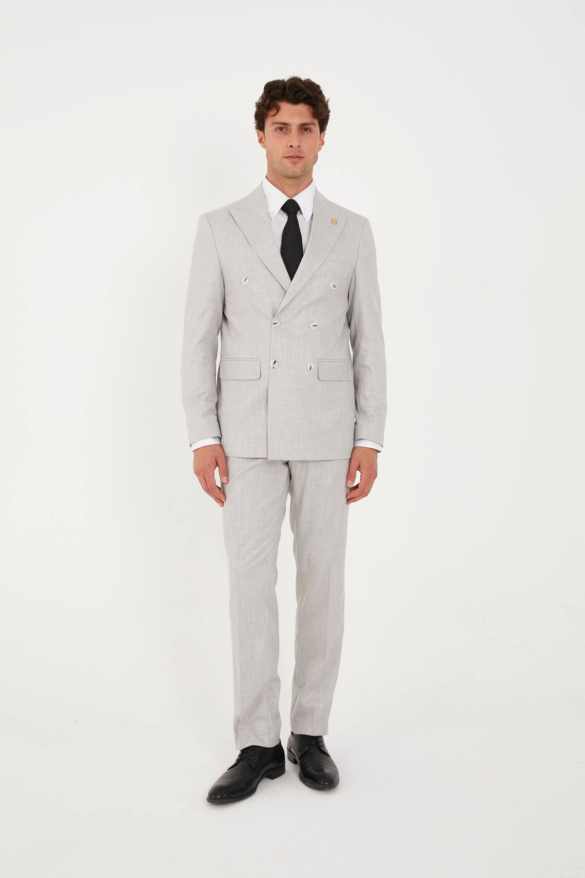 The Tailor Classics Çizgili Kruvaze Çift Yırtmaçlı Takım Elbise