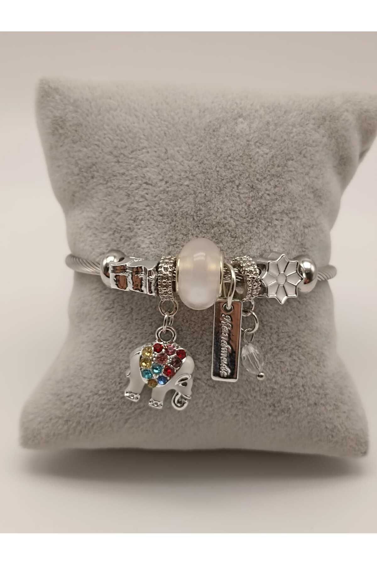TLSMACCESORIES ÇELİK BİLEKLİK KARIŞIK FİGÜRLER SILVER