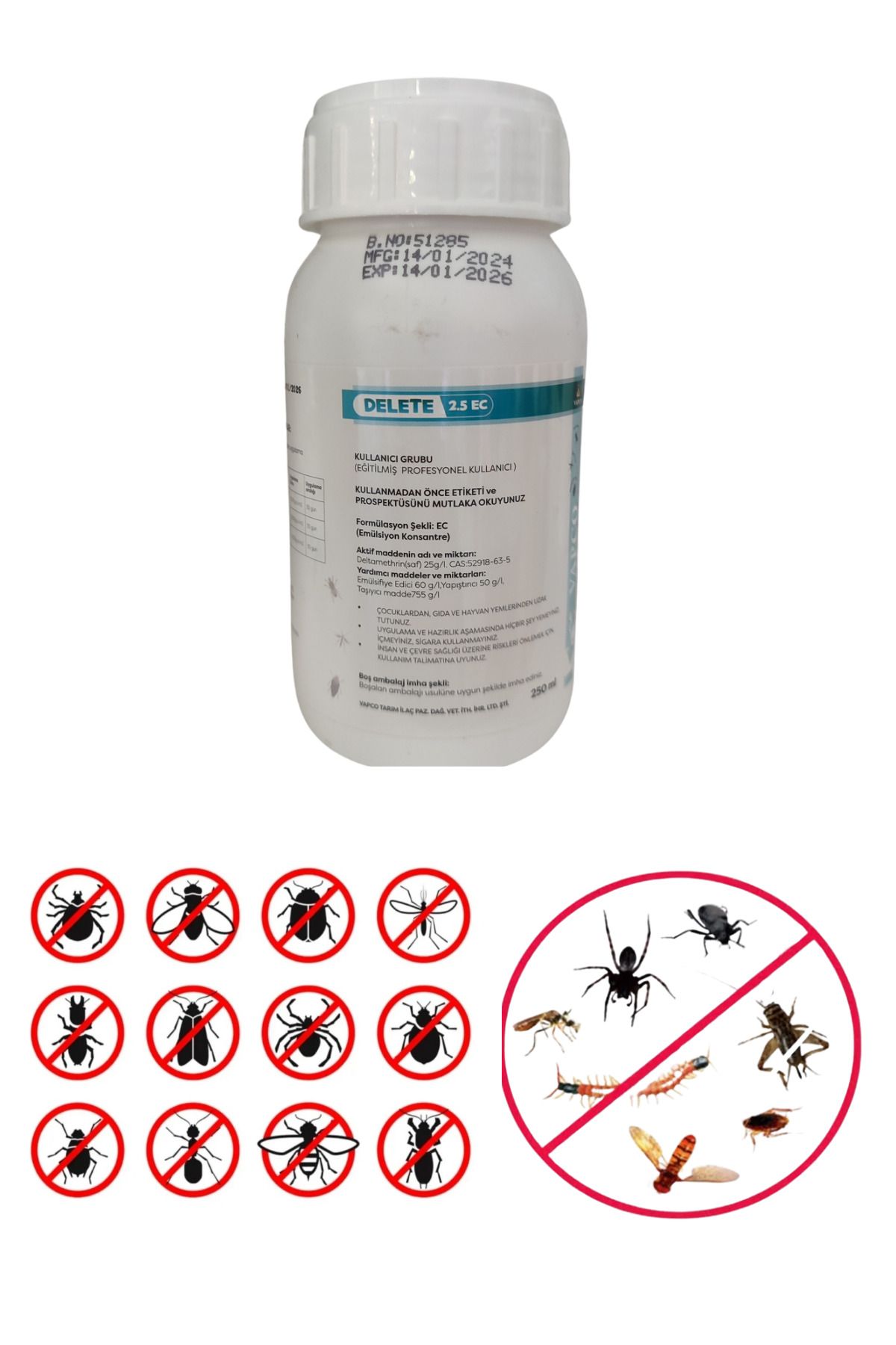 VAPCO Delete 2.5EC 250ML / Kokulu Haşere Karasinek Böcek İlacı