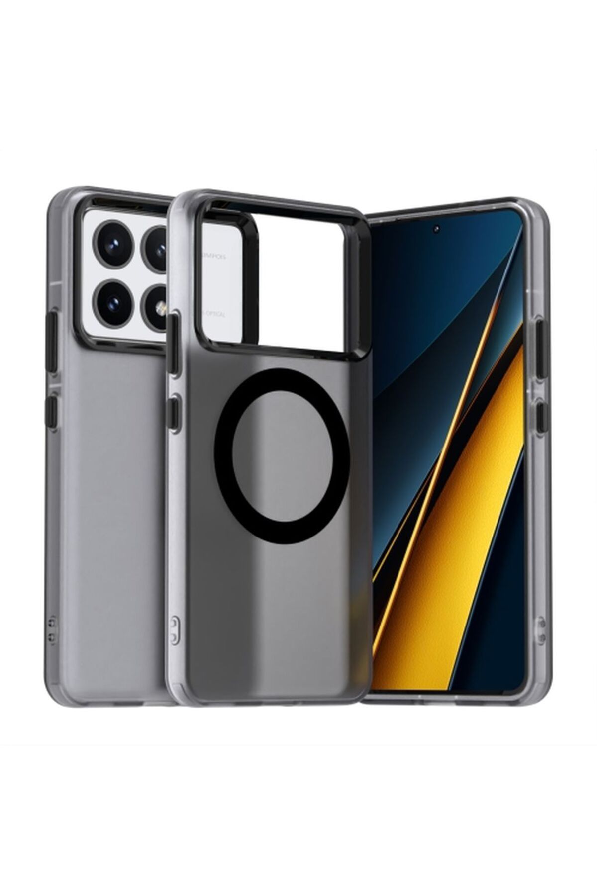 Rivor Poco X6 Pro Uyumlu Kılıf Kamera Çıkıntılı Magsafe Ve Kenarları Renkli Premium Sert Kapak