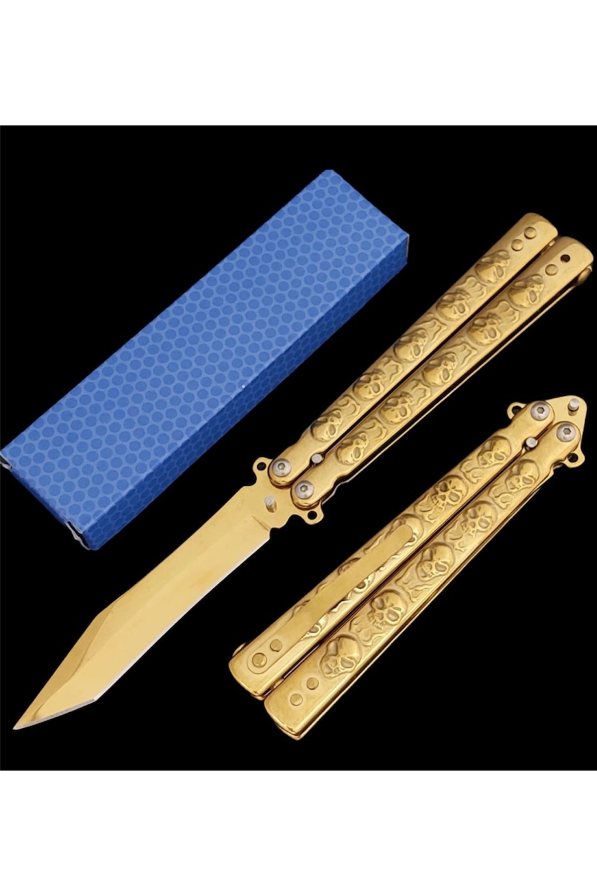 Retro Steampunk KURUKAFA GOLD K3L3B3K ÇAKI