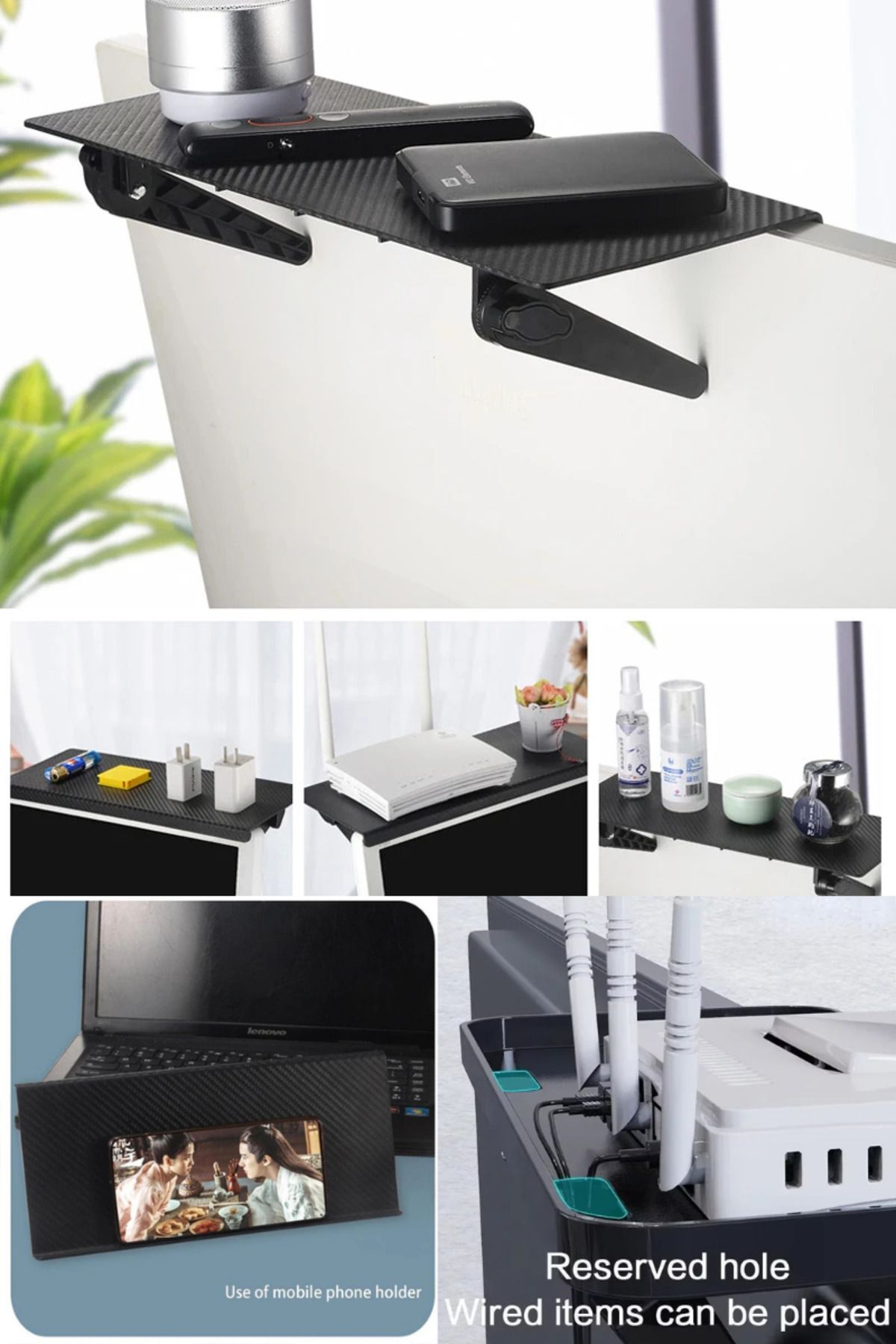Comprox-Adjustable Monitor Tv over Shelf Organizer |   Television, Tablet Monitoring Practical Stand 5