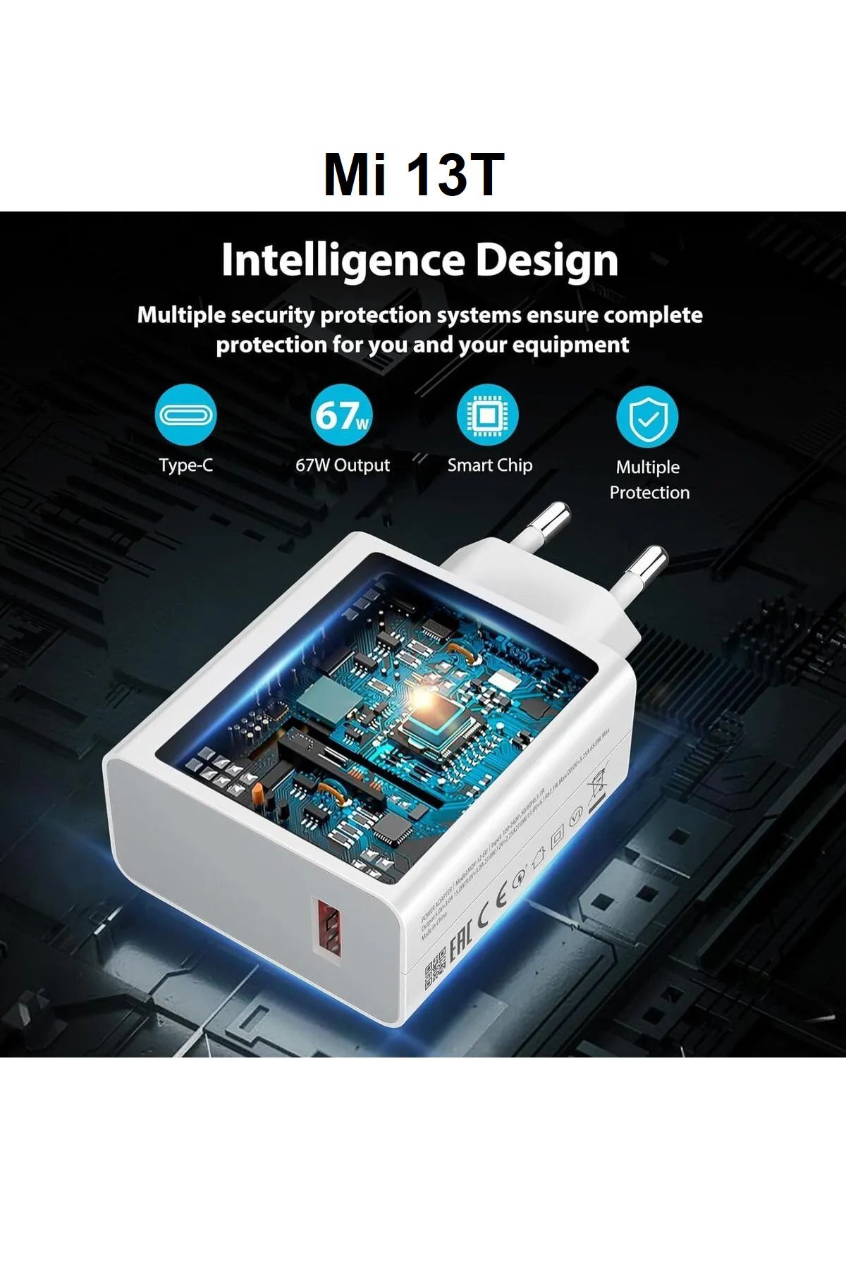 ERMER Mi 13T Modeli İçin 67W Süper Hızlı Şarj Aleti
