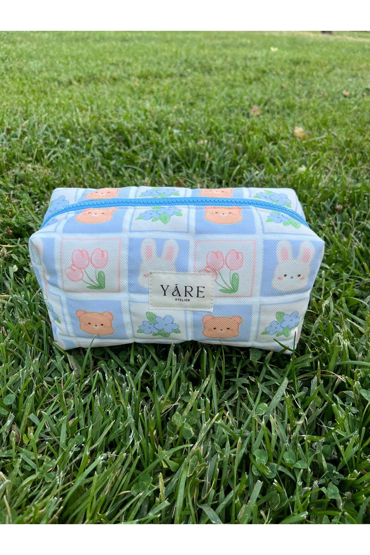 Yare Atelier Bebek Bakım Ürünleri Taşıma Çantası, Sevimli Tavşan Ayı Desenli Bebek Bakım Organizer Seyahat Çanta