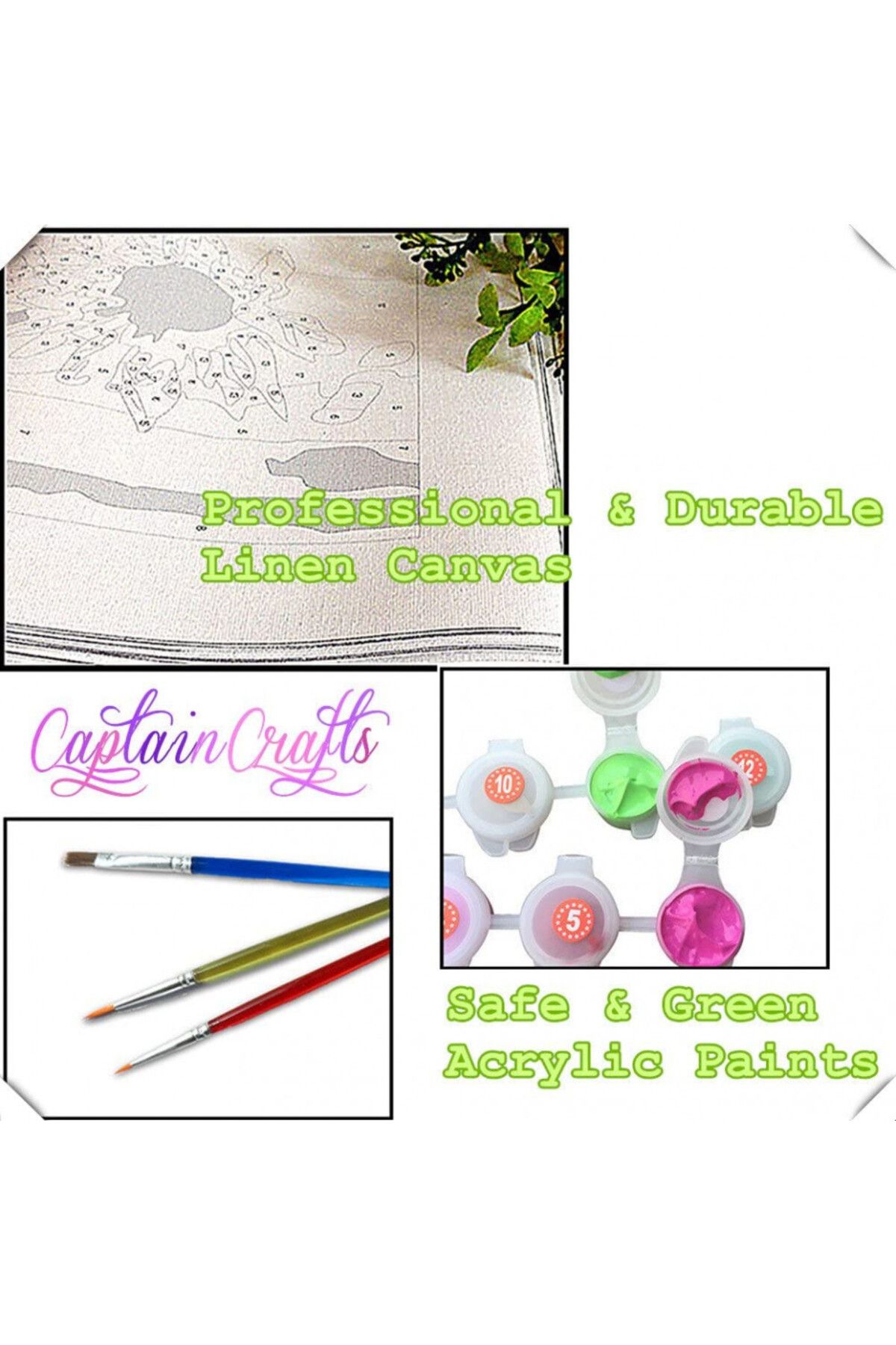 CaptainCrafts-paint by numbers set, frog pattern, acrylic paint, multicolor, 40 x 50 cm 7