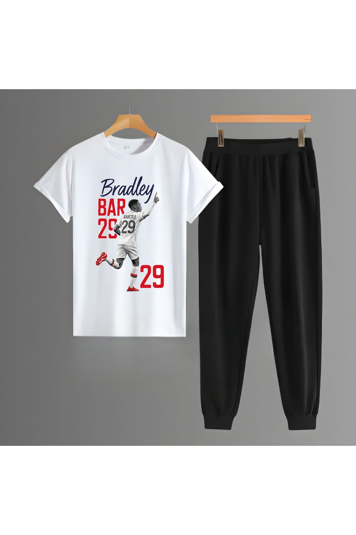 Biy Store Bradley Barcola forma futbol baskılı unisex kısa kollu erkek tişört kadın t-shirt eşofman takımı
