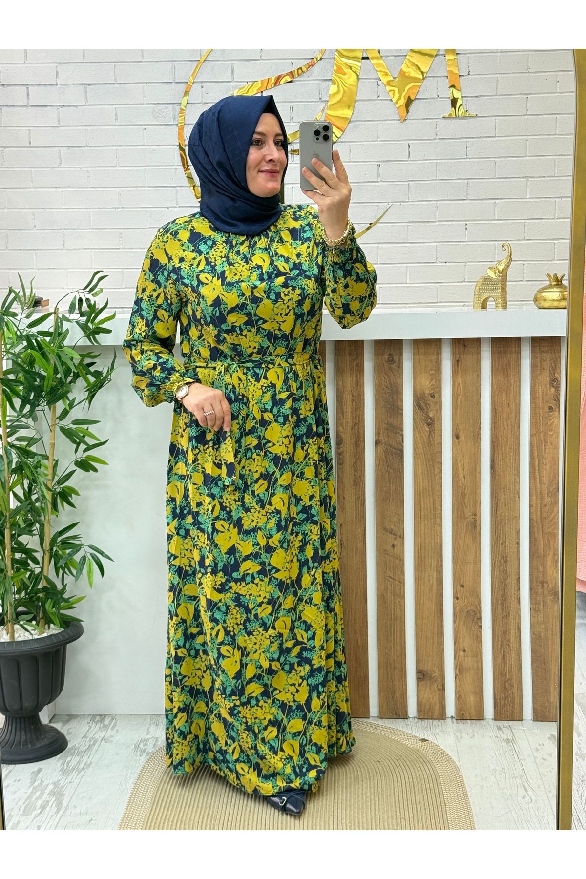 Meryemce Butik BATTAL BEDEN PAMUKLI VİSKON ELBİSE