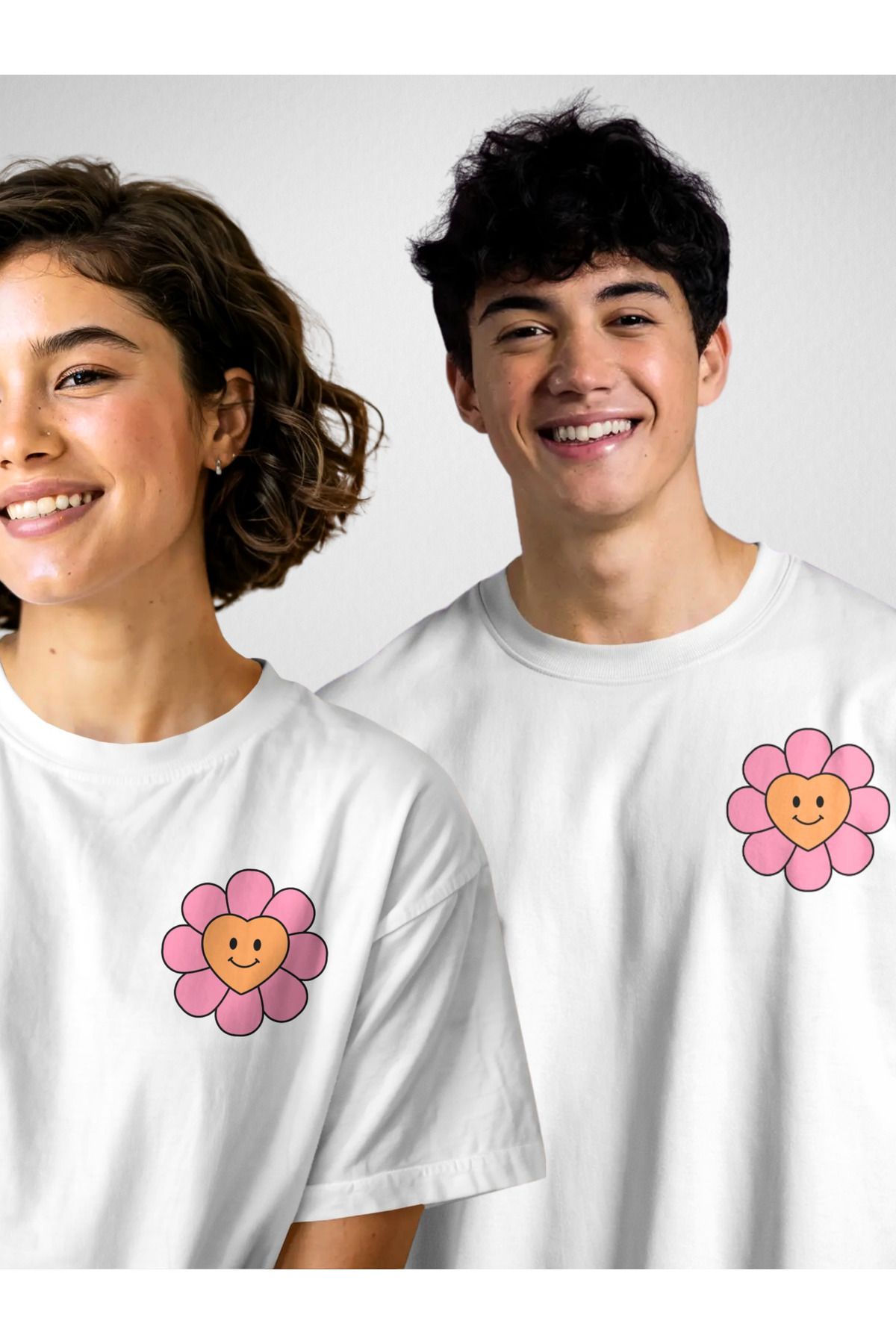 Etiole Studio HighFlower - Sevgili Kombini | Oversize Tişört | Çift Kombin Tişörtü