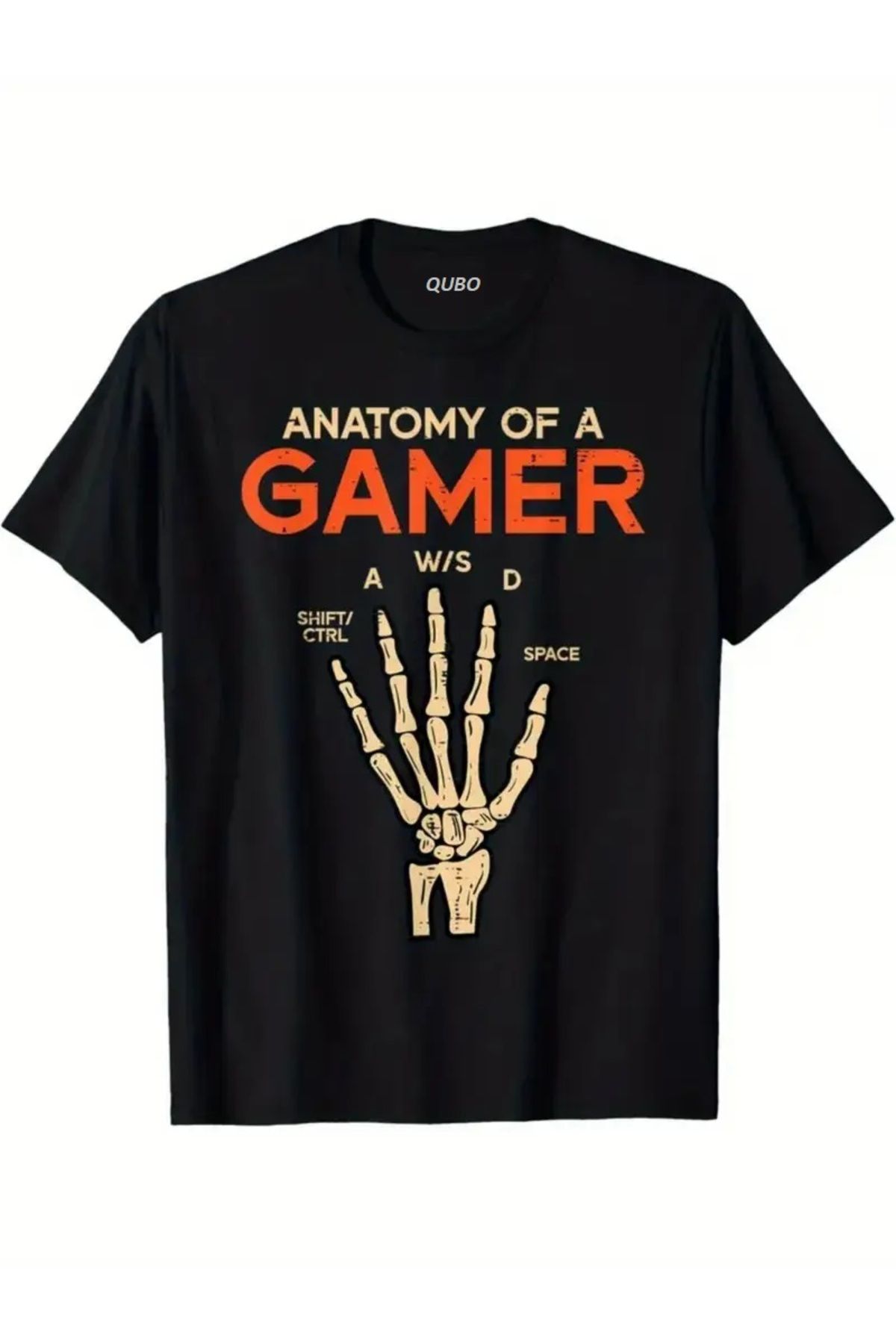 qubo sportswear & company qubo Unisex Oversize Baskılı Pamuklu Bisiklet Yaka Kısa Kollu SİYAH T-shirt