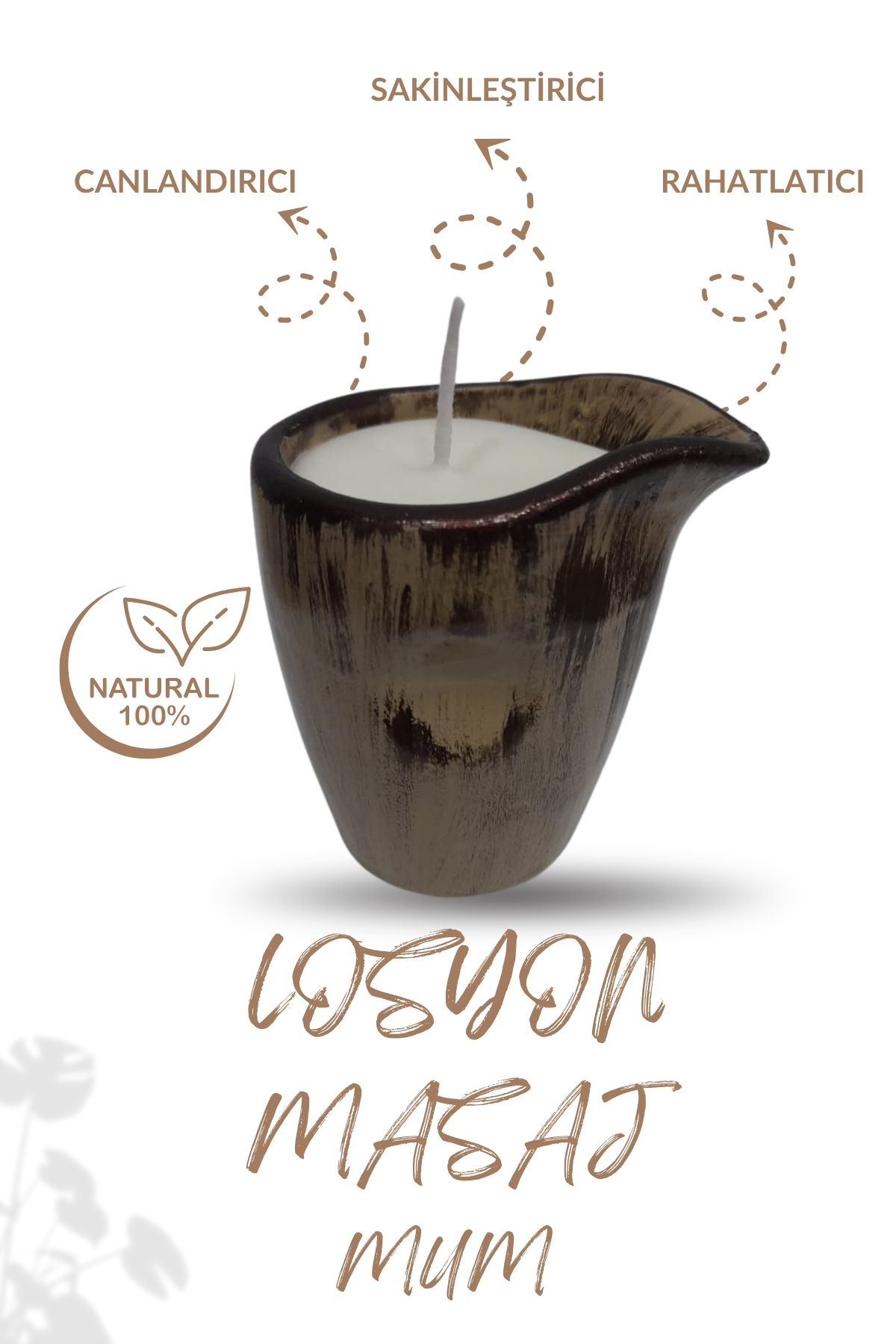 mz mazalinda Losyon Mum Doğal Losyon Masaj Mumu Rahatlatıcı Sakinleştirici Aromaterapi Losyon Mum 100ml