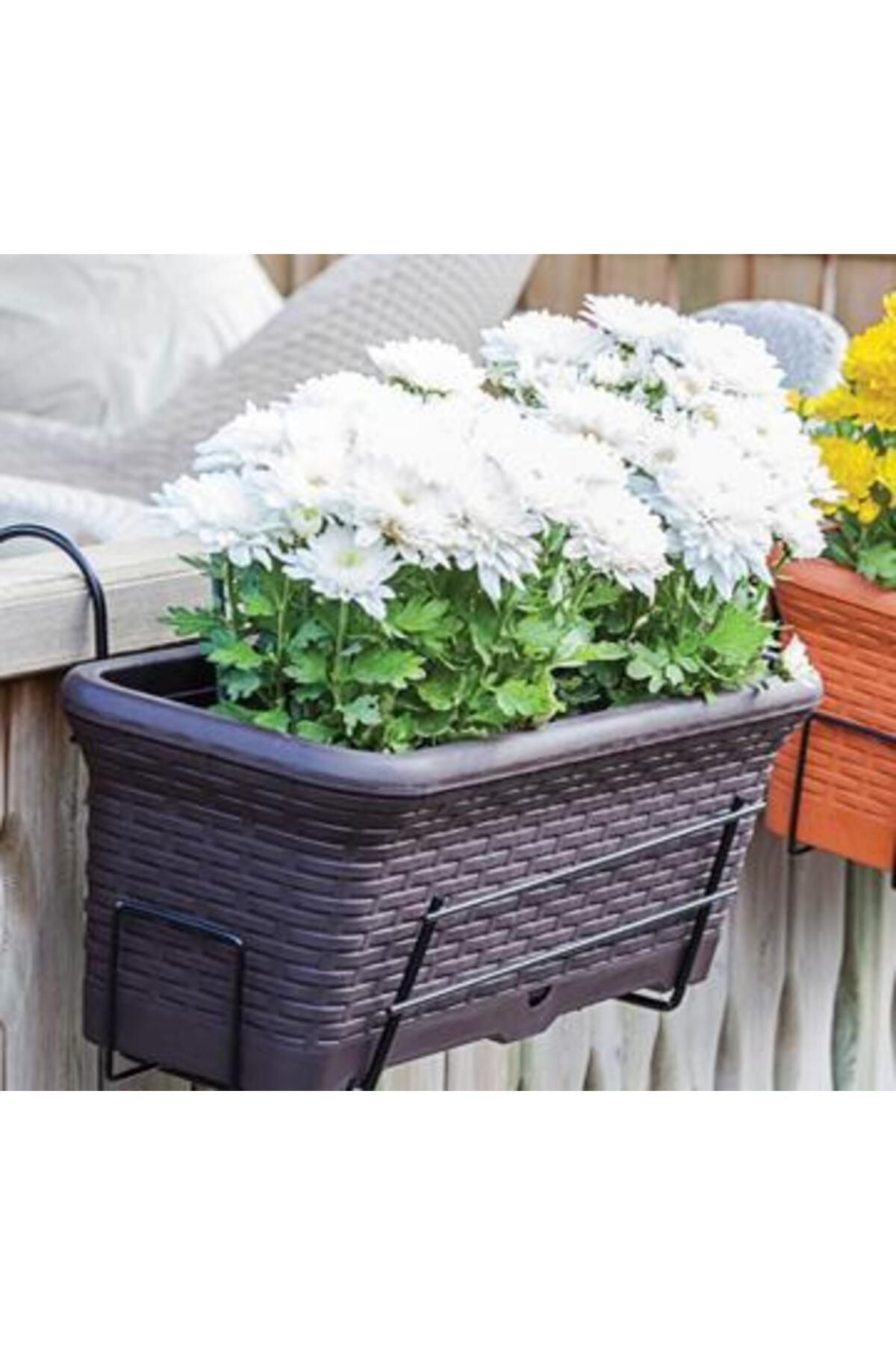 Omnipazar SO-HB01A Askılı Hasır Desen Balkon Saksı 6.5 Litre No 1