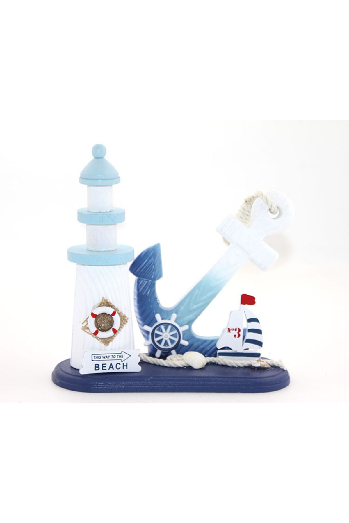 Butik Ahşap Marin Çapalı Deniz Feneri