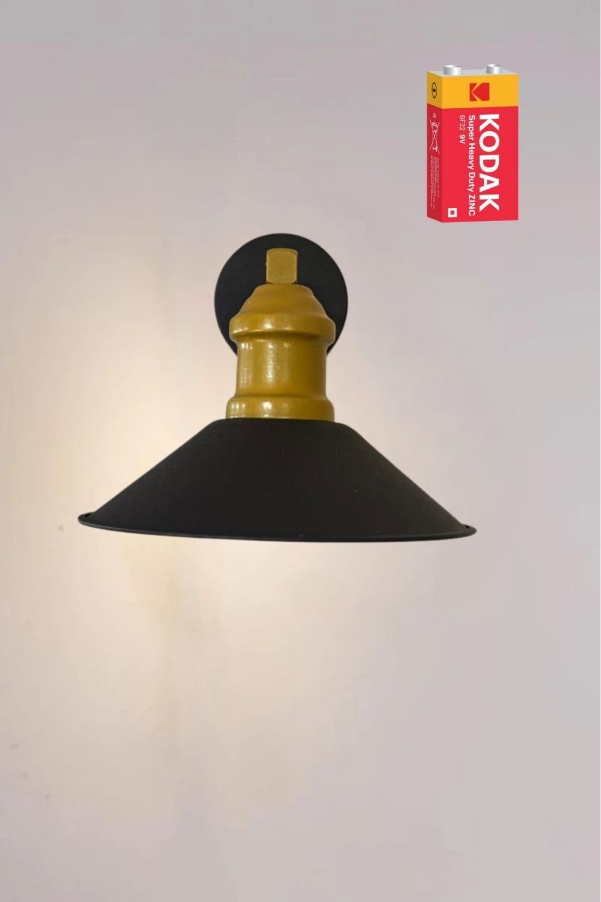 Ömür Çelikay Avize Retro Gold-Siyah PİLLİ Aplik