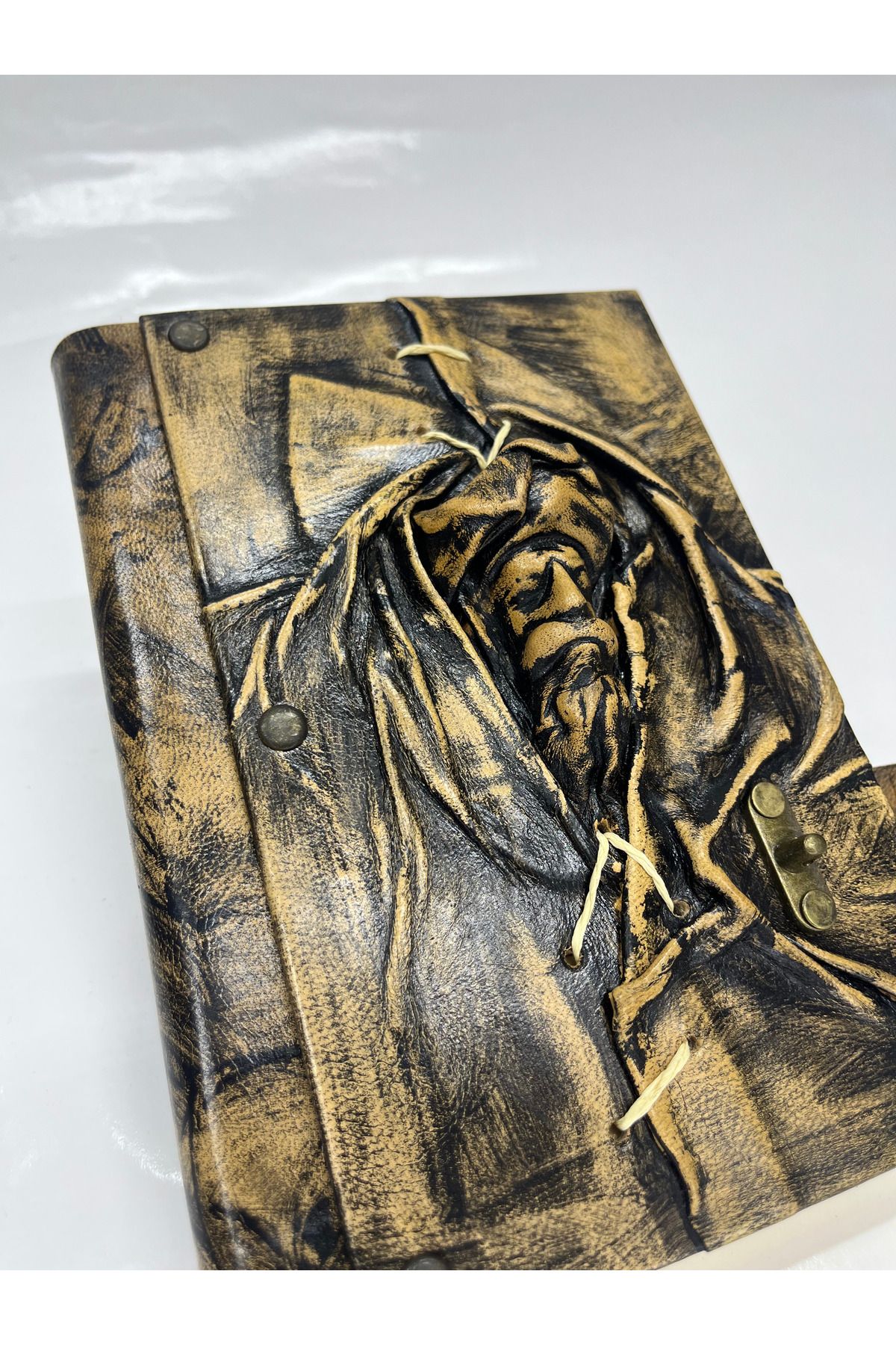 Vudi Leather DERİ KAPLAMA MASKLI ANI DEFTERİ, DERİ KAPLAMA GÜNLÜK, GÜNLÜK KULLANIM DEFTER
