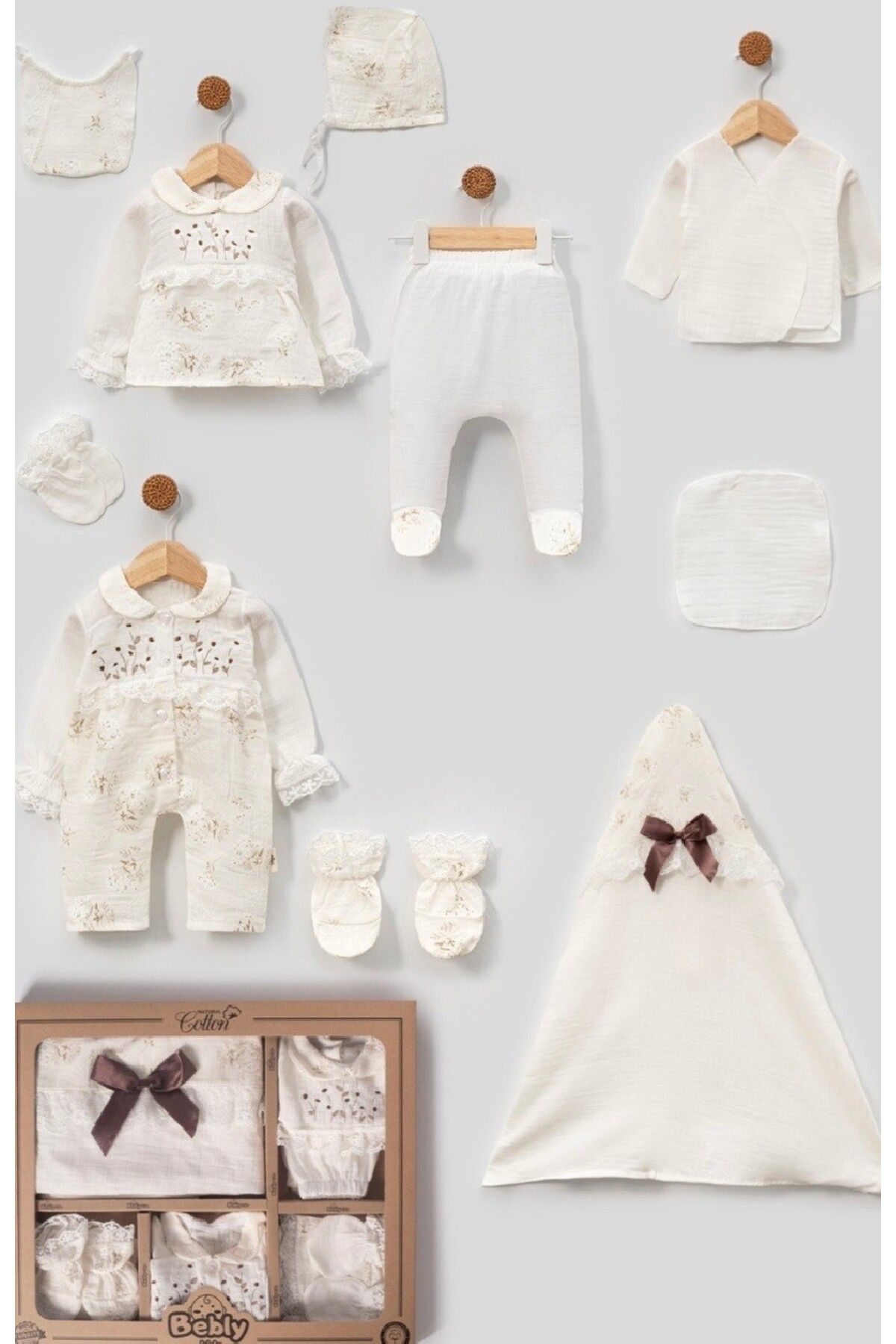 Newborn Baby MOONASELF BABY 0-3 AY KIZ BEBEK 10’LU HASTANE ÇIKIŞ SETİ