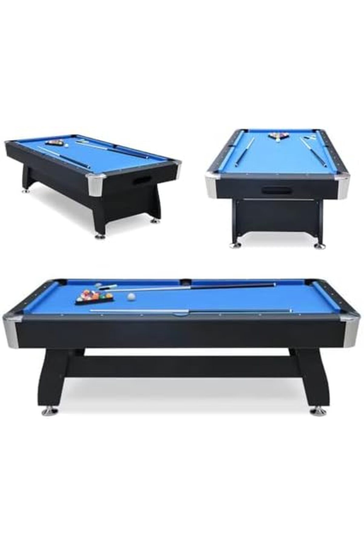 ALBADER-9FT Pool Table, Billiards Table With 2 Cue Sticks, Set Ball, Rack, Game Table 6
