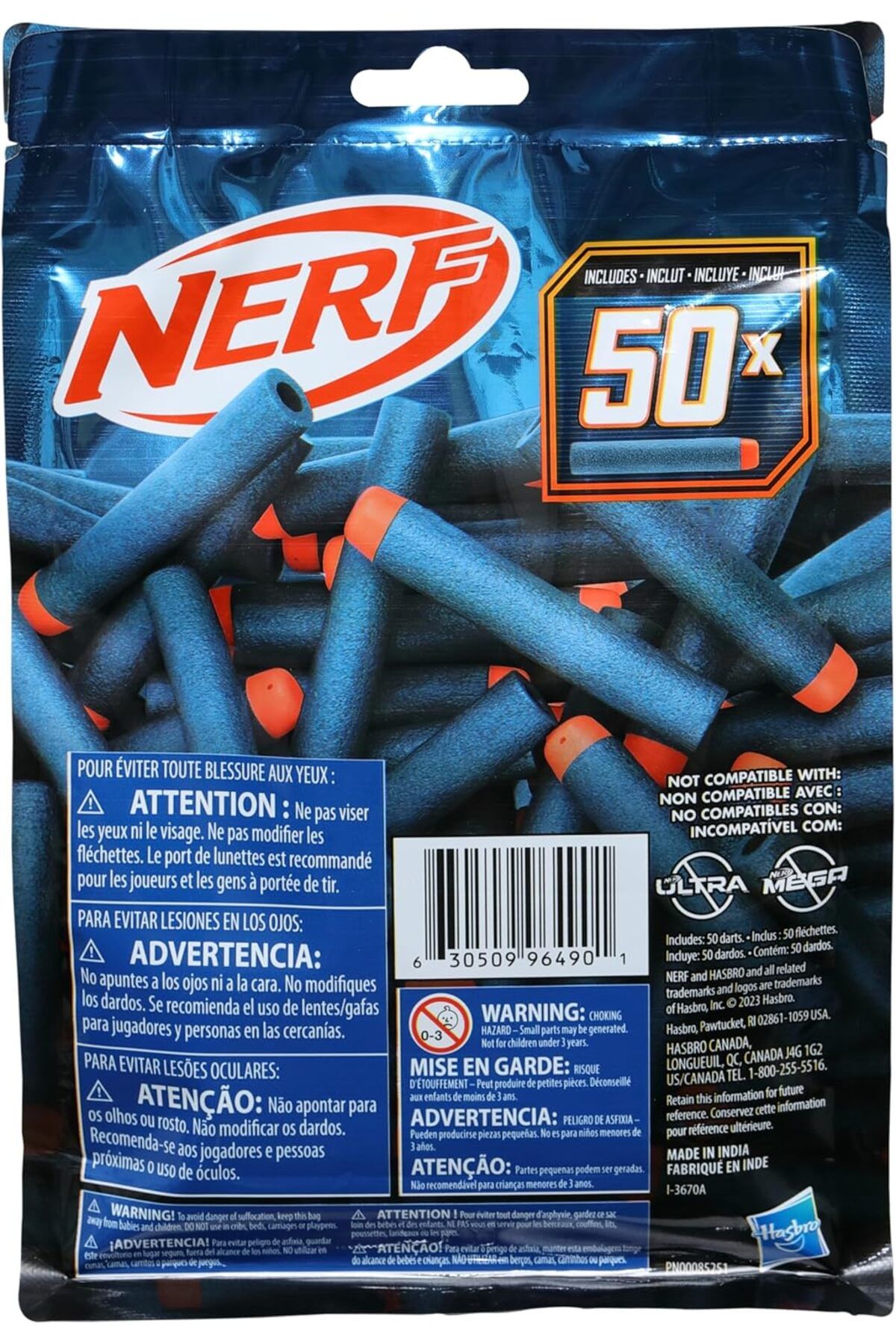 Nerf-Elite 2.0 50-Dart Refill Pack - Includes 50 Official Nerf Elite 2.0 Darts, Compatible With All 7