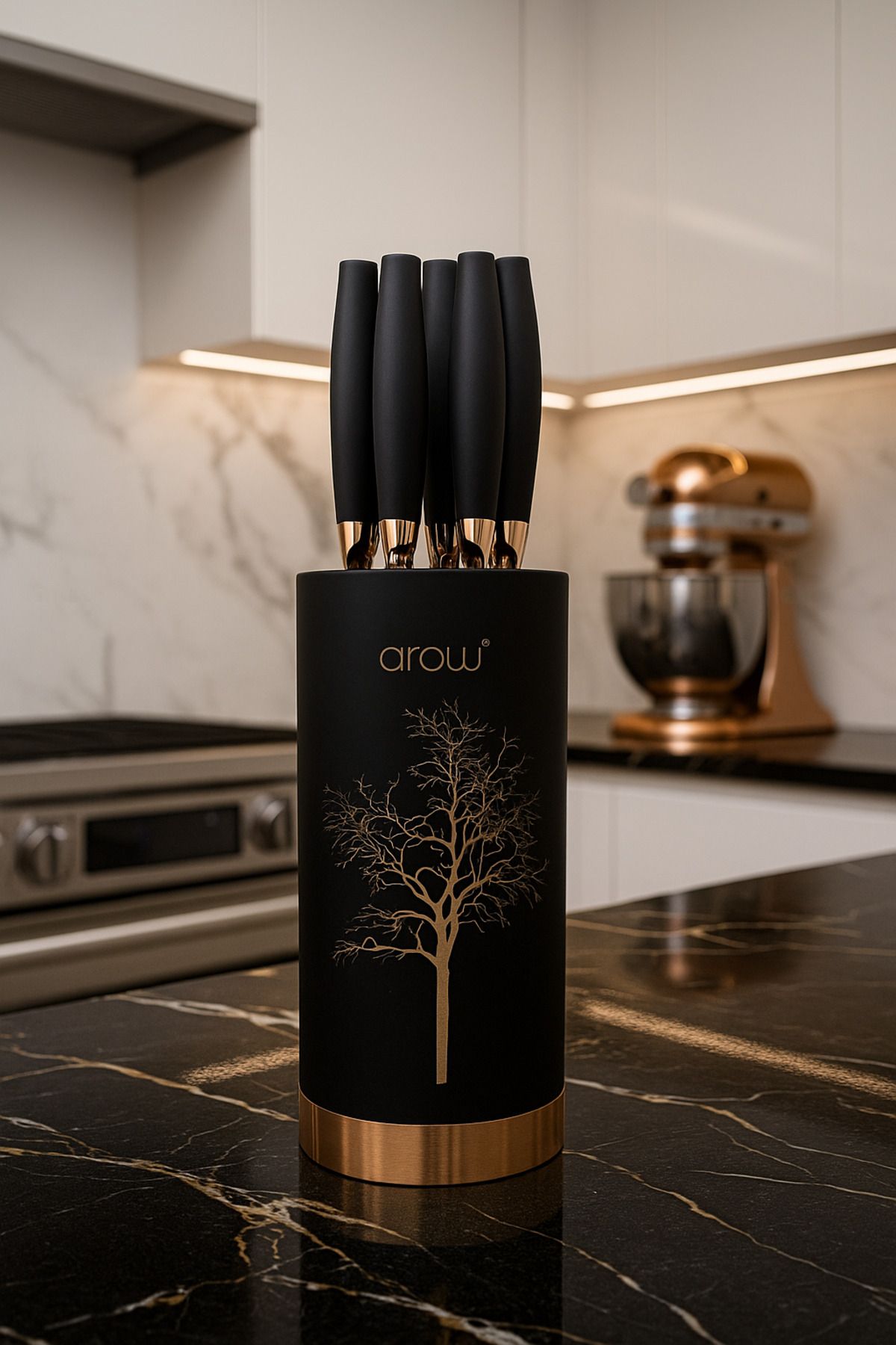 Tuğrastore Arow Brenda Paslanmaz Lüks Bıçak Seti Soft Dokunuşlu Bıçak Saplı Yeni Tasarım