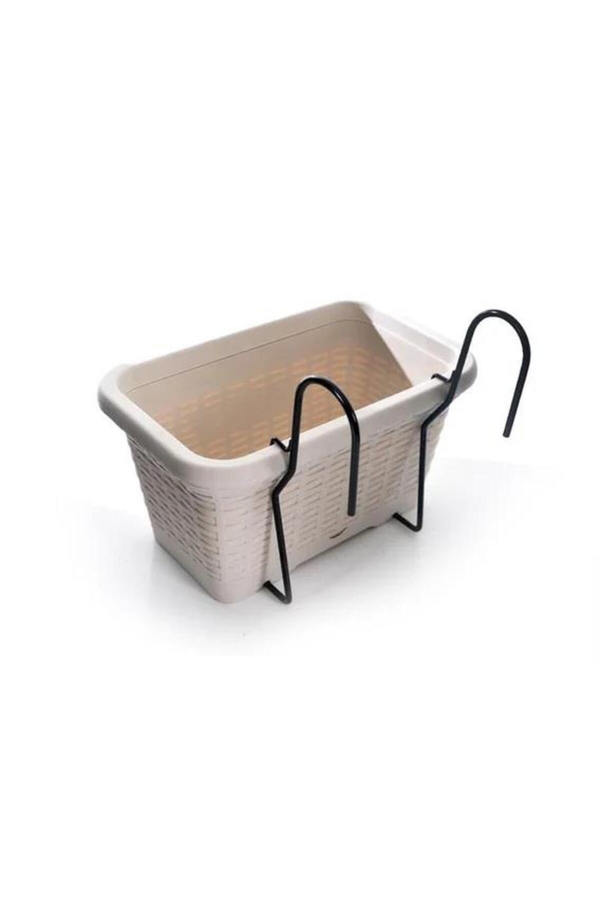 Omnipazar SO-HB01A Askılı Hasır Desen Balkon Saksı 6.5 Litre No 1