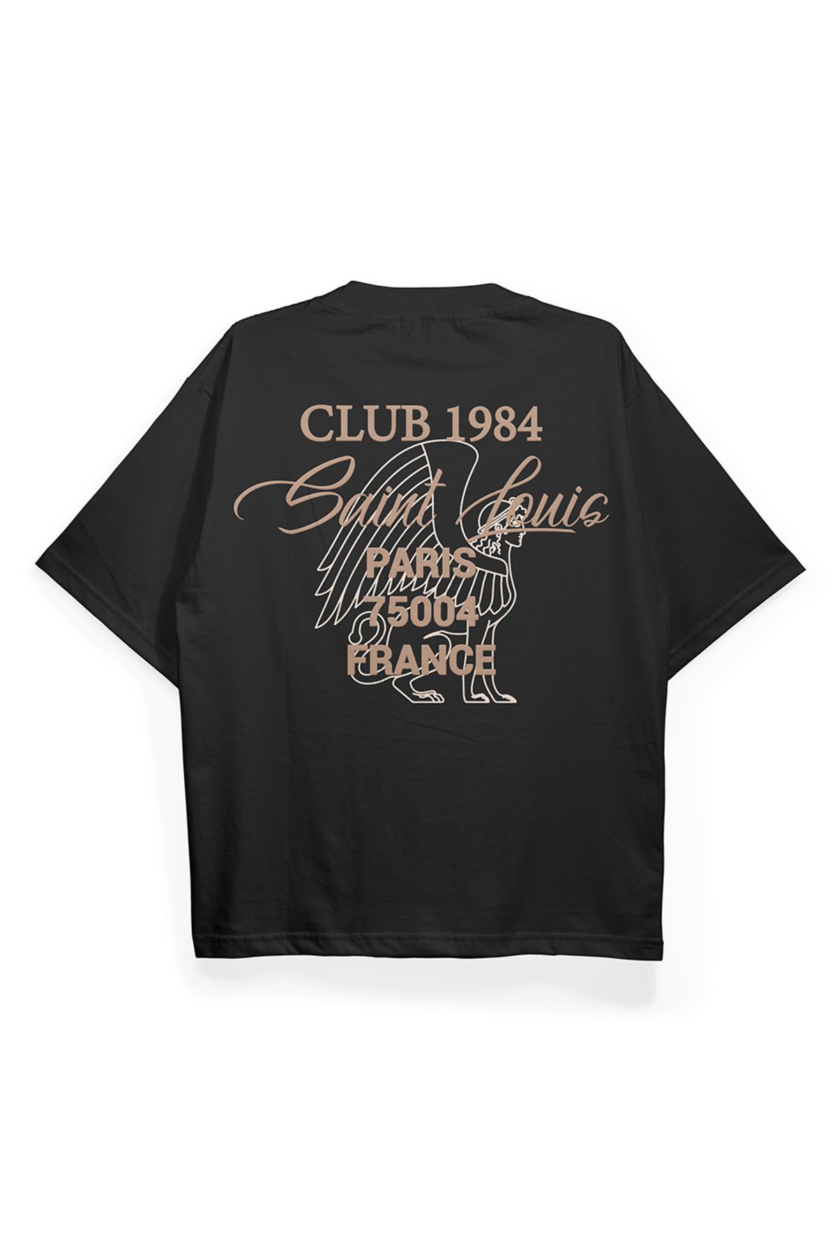 Pinned Unisex Paris Baskılı Beyaz Oversize Tişört | Arka ve Ön Baskılı Pamuk Yazlık Erkek Kadın Tshirt