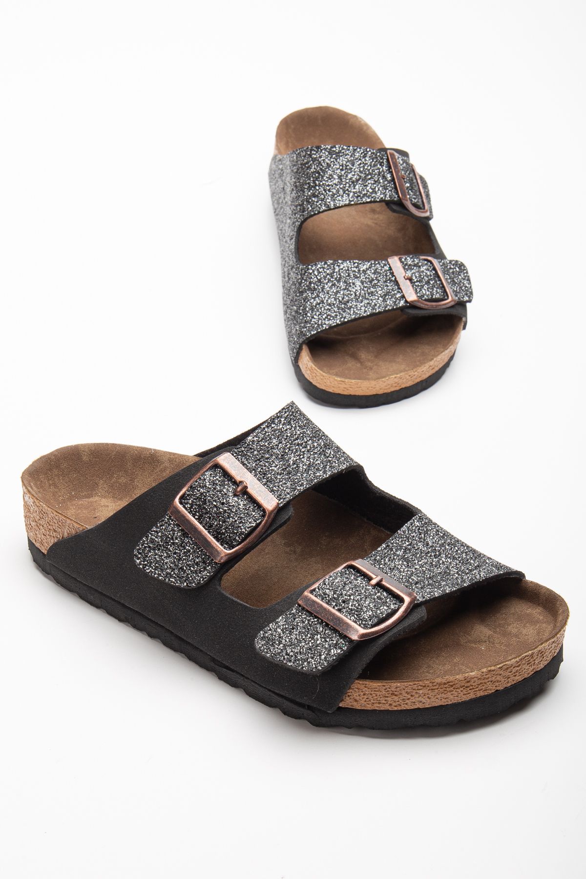 Aurora Shoes Sim detaylı Çift Toka Kadın Terlik