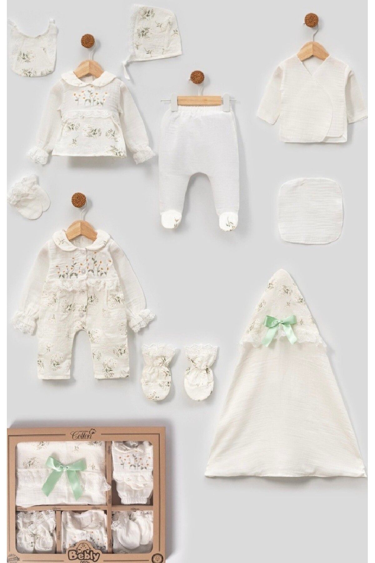 Newborn Baby MOONASELF BABY 0-3 AY KIZ BEBEK 10’LU HASTANE ÇIKIŞ SETİ