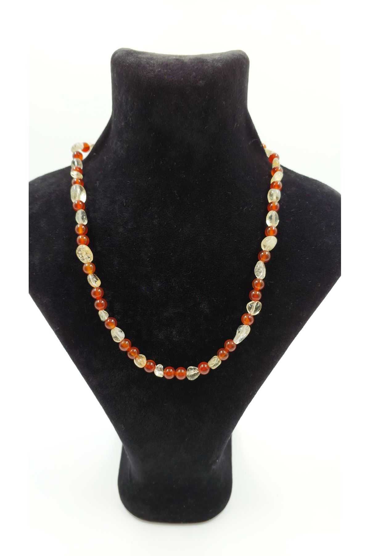 R G Handmade Design “Gün Işığı” Karnelyan & Sitrin Doğaltaş Kolye