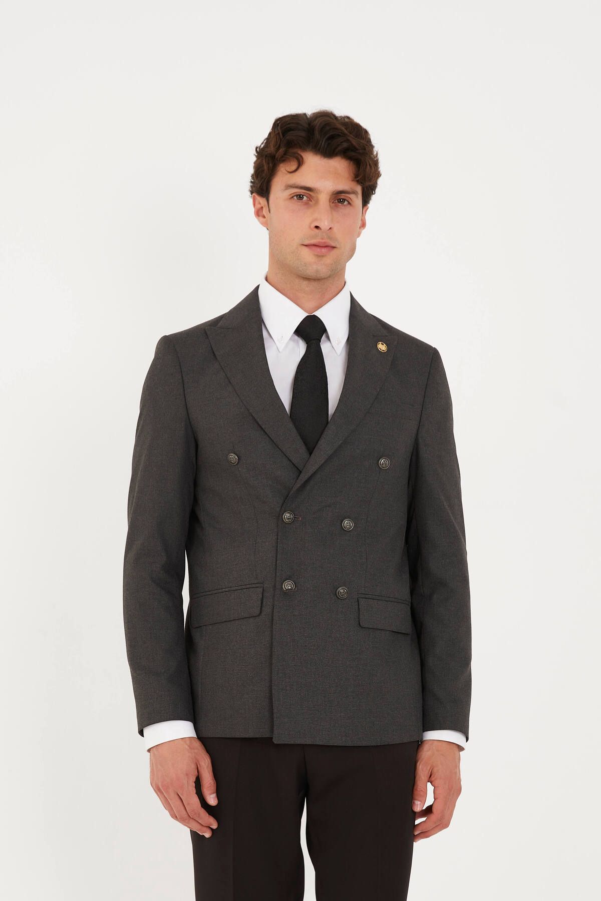 The Tailor Classics Çift Yırtmaçlı Kruvaze Ceket