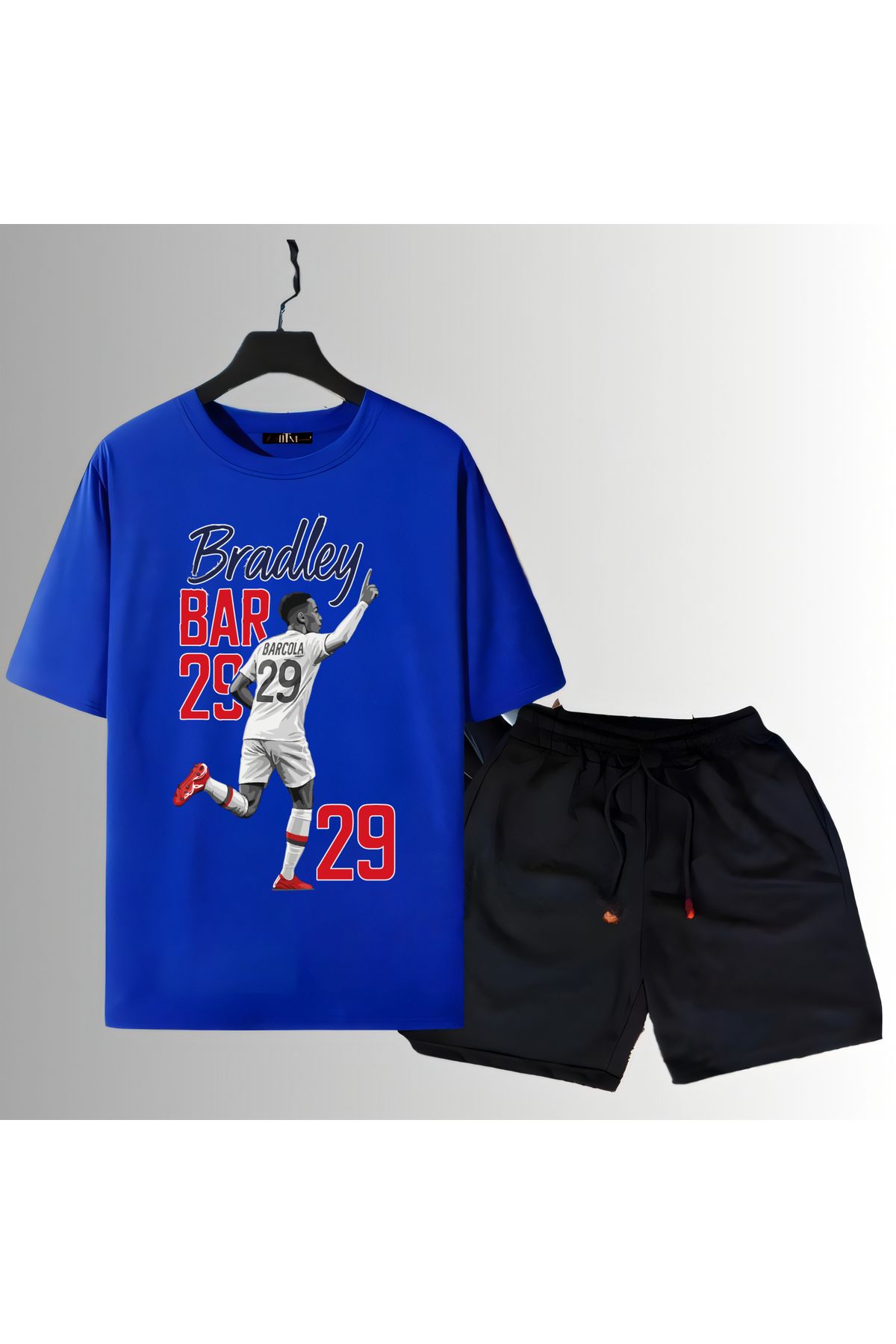 Biy Store Bradley Barcola forma futbol baskılı unisex kısa kollu erkek tişört kadın t-shirt şort takımı