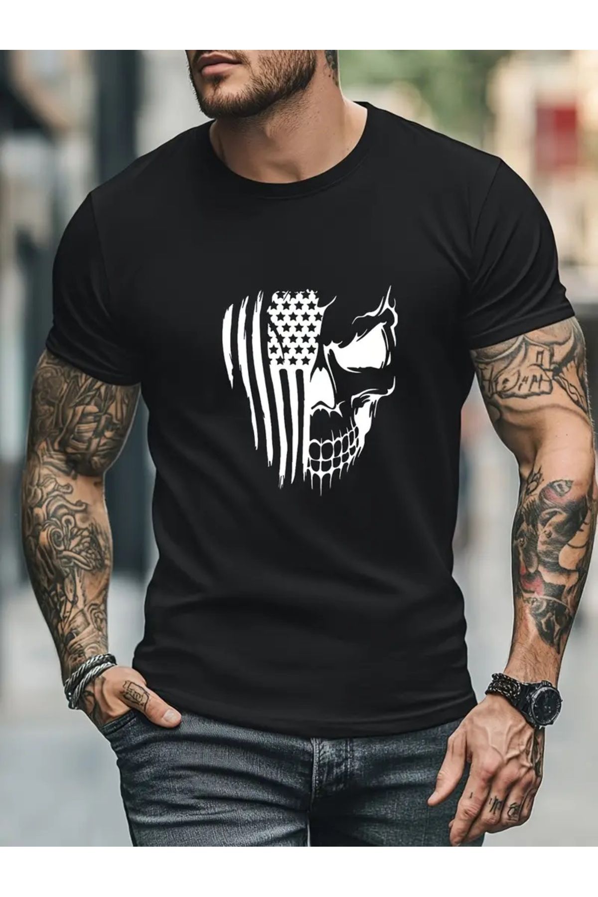 qubo sportswear & company qubo Unisex Oversize Baskılı Pamuklu Bisiklet Yaka Kısa Kollu SİYAH T-shirt