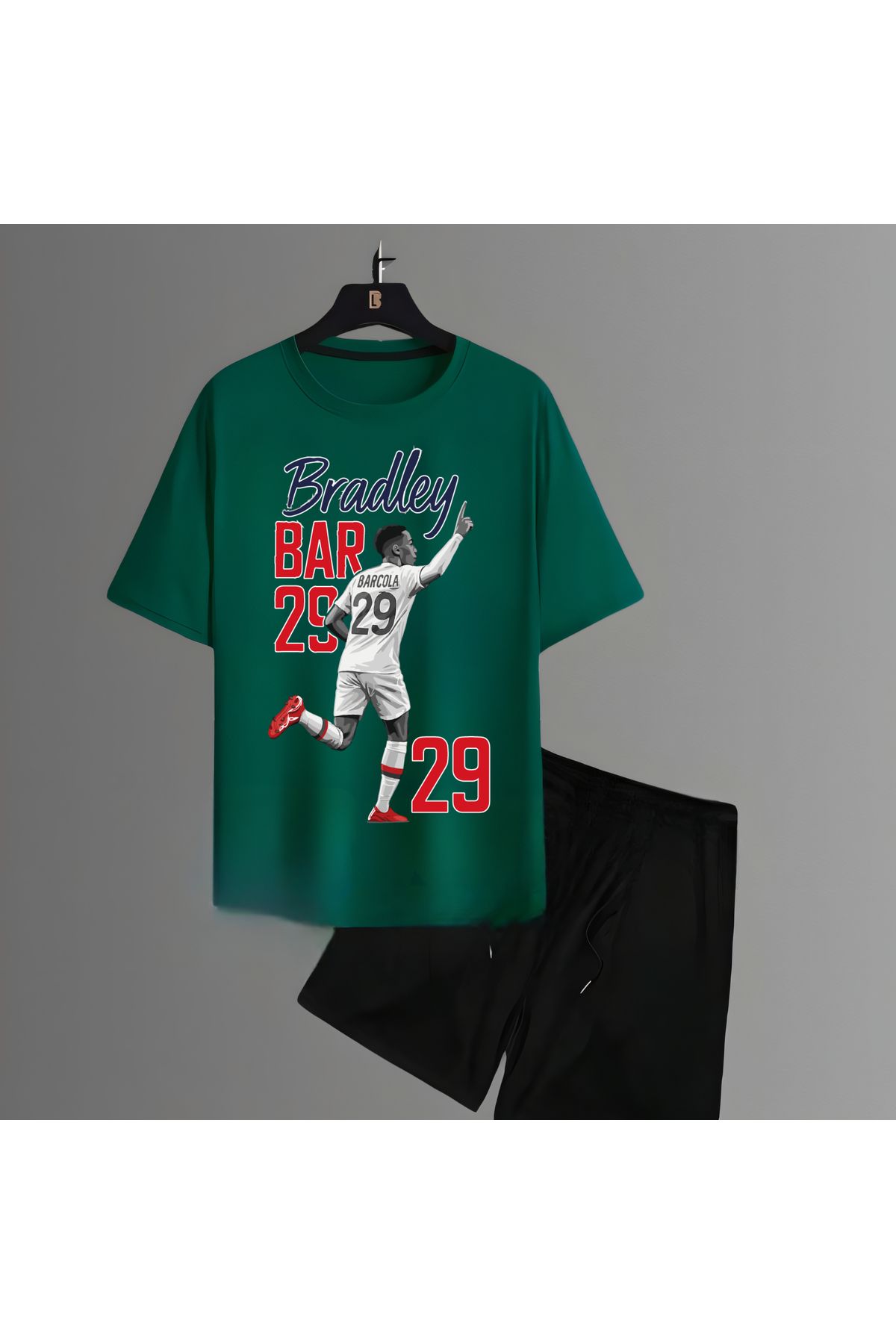 Biy Store Bradley Barcola forma futbol baskılı unisex kısa kollu erkek tişört kadın t-shirt şort takımı