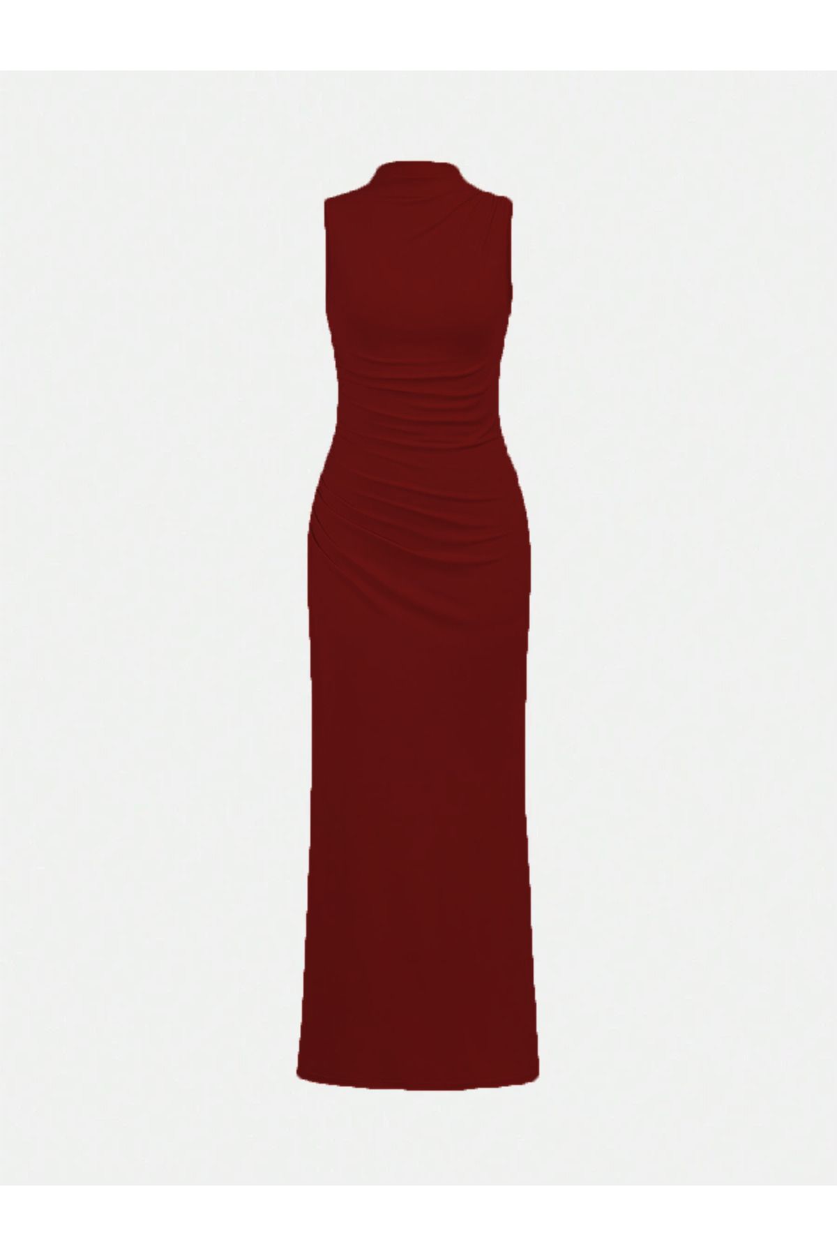 peelter Kadın Soft Touch Sıfır Kol Drape Detay Maxi Elbise