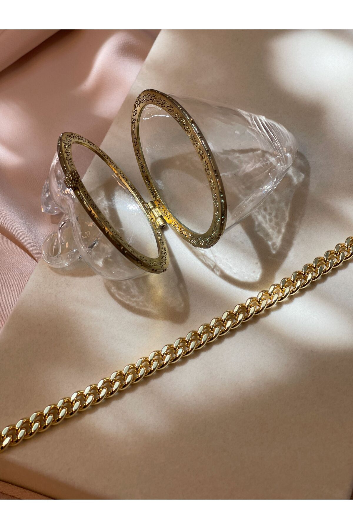 Ar Armese XUPING 14 K GOLD KALIN ZİNCİR CELİK BİLEKLİK