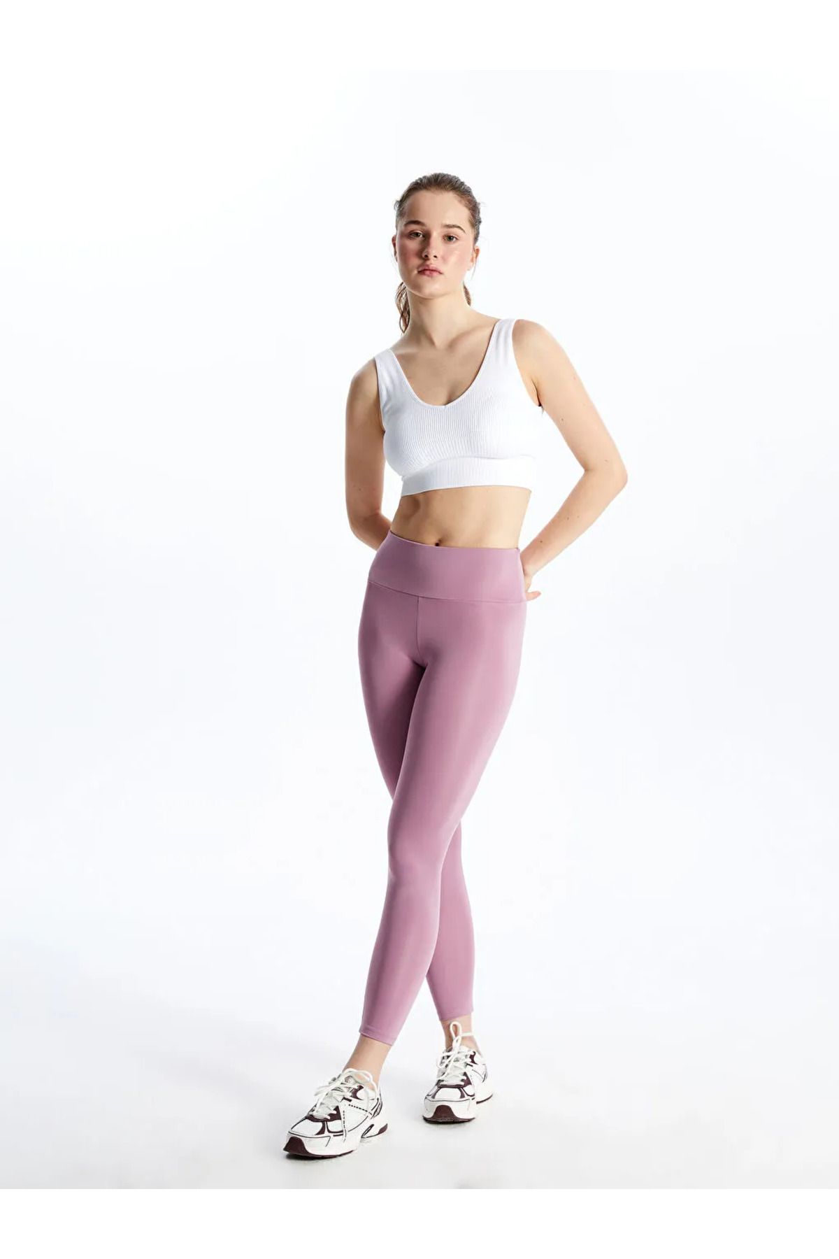 LC Waikiki XSIDE ACTIVE Mor Beli Lastikli Kadın Spor Tayt