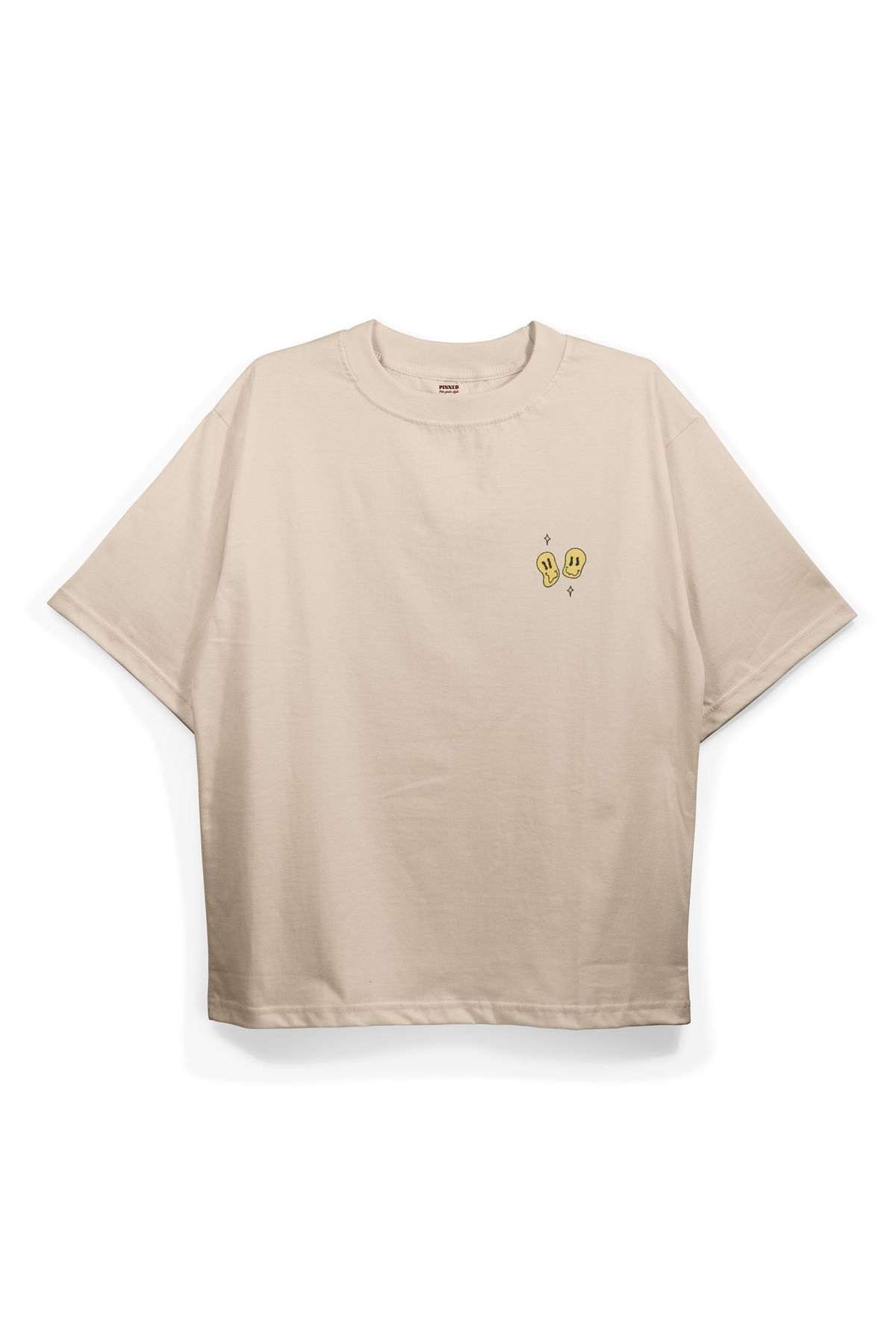 Pinned Unisex TakeNoShit Baskılı Beyaz Oversize Tişört | Arka ve Ön Baskılı Pamuk Yazlık Erkek Kadın Tshirt