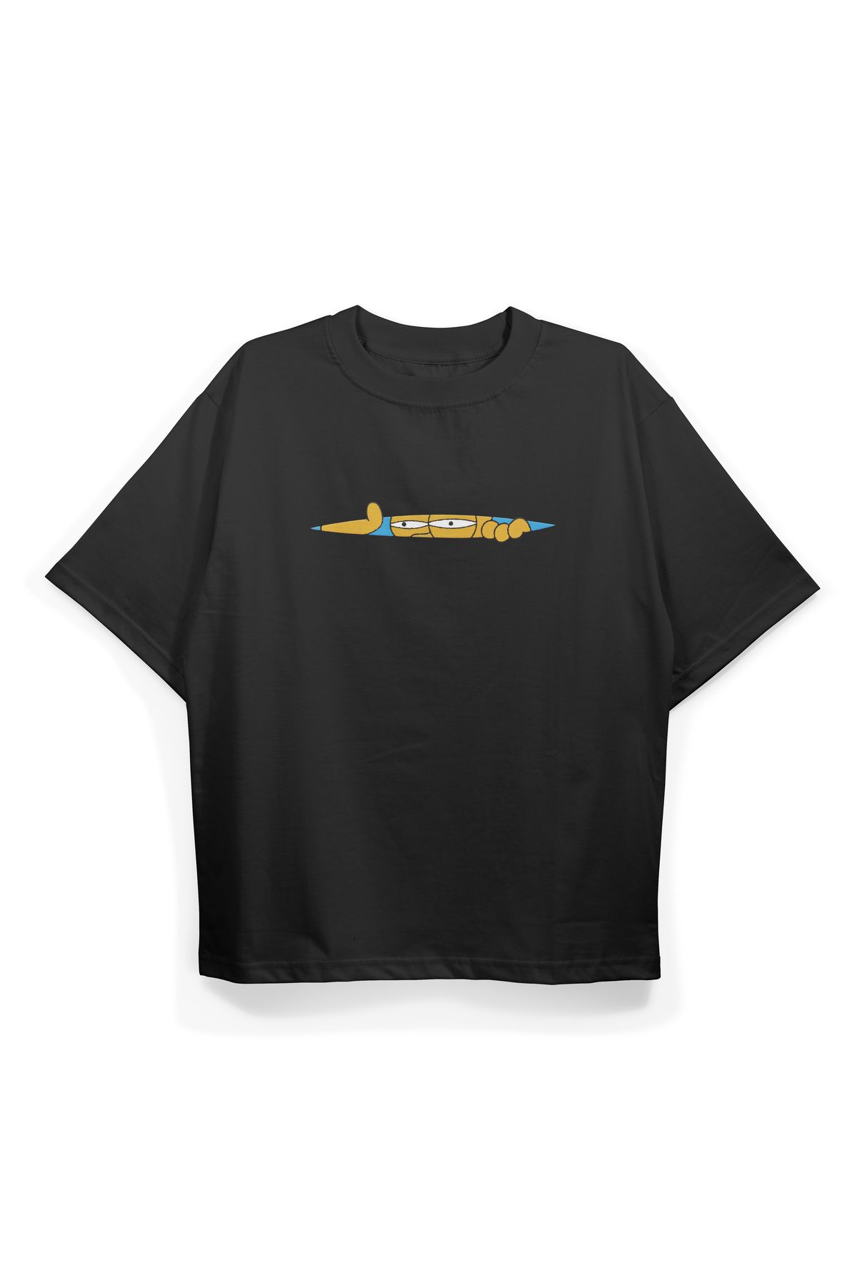 Pinned Unisex Simp Baskılı Beyaz Oversize Tişört | Arka ve Ön Baskılı Pamuk Yazlık Erkek Kadın Tshirt