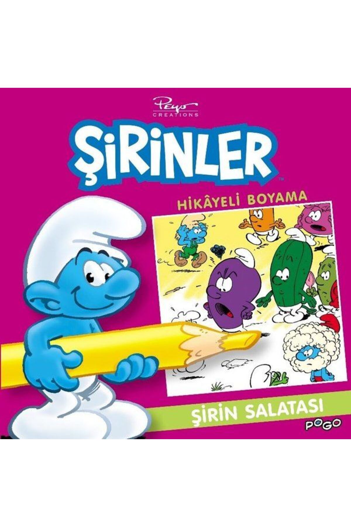 Pogo Çocuk Şirin Salatası Hikayeli Boyama - Şirinler