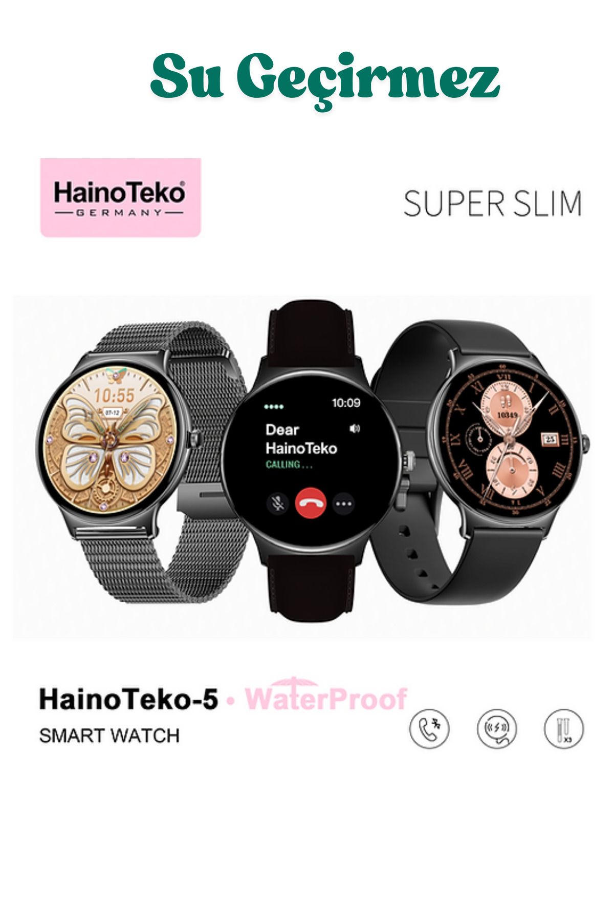 BellaThec Haino Teko-5 Suya Dayanıklı Akıllı Saat Slim ve Hafif Tasarım Yüksek Performanslı Model