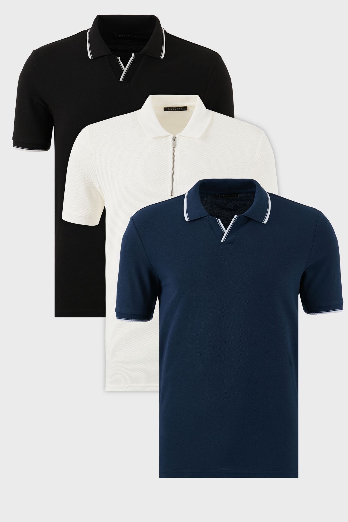 Buratti Pamuklu Regular Fit 3'lü Paket Polo Yaka T Shirt Erkek POLO YAKA T SHİRT 590296415S3