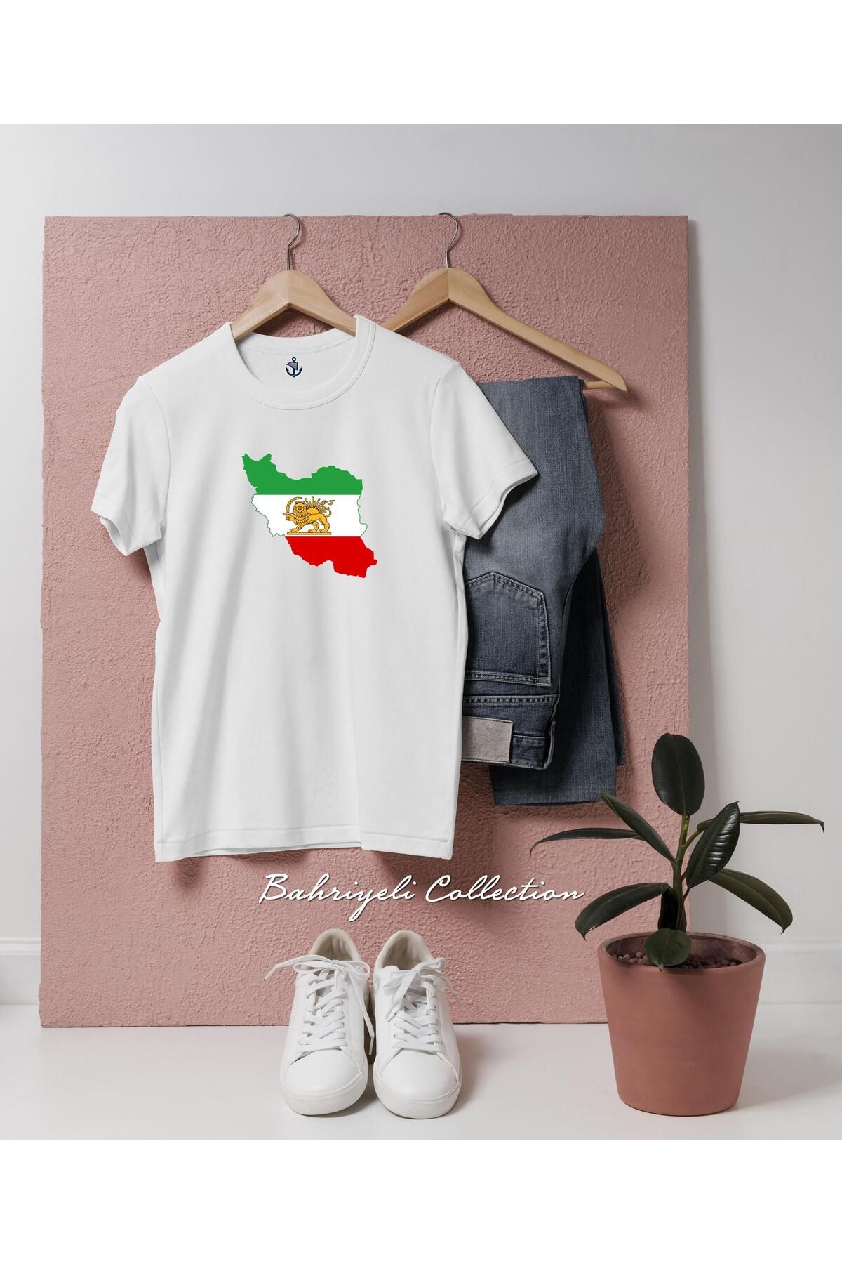 bahriyeli.jpeg Oversize İran Büyük İran Bayrağı Haritası Tasarımlı Unisex T-Shirt