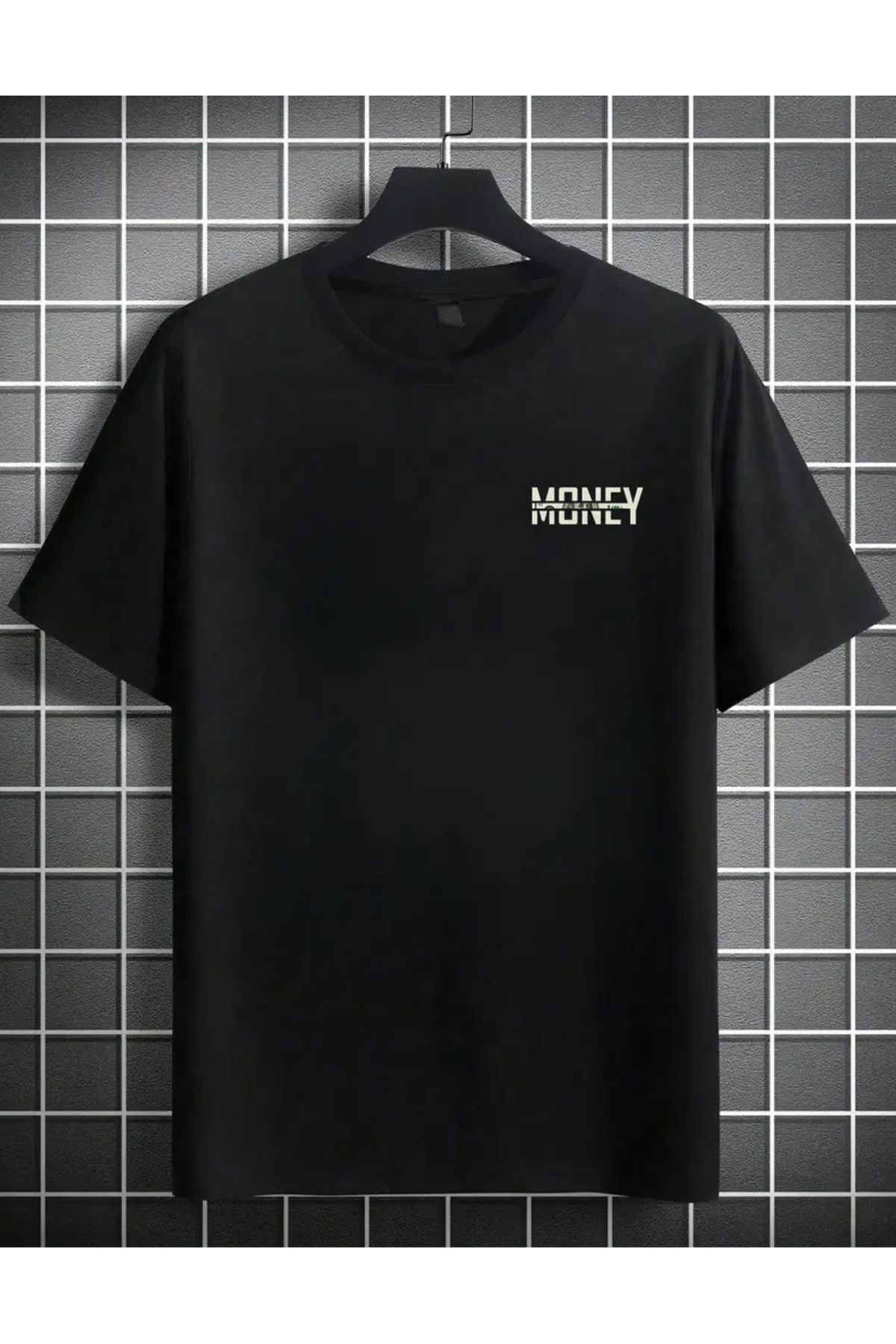 SAJA Unısex Kadın/Erkek Baskılı Oversize Düşük Kol Bisiklet Yaka T-Shirt