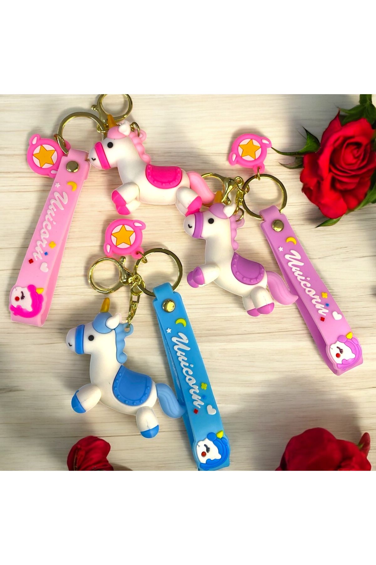 DKY Unicorn Silikon 3D Anahtarlık Çanta Charm Çanta Aksesuar