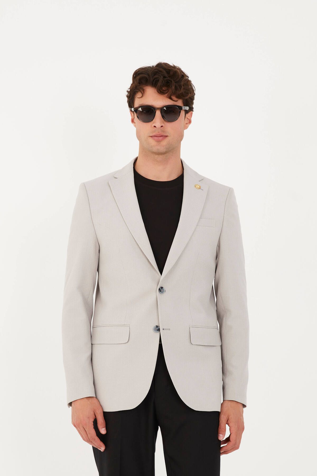 The Tailor Classics Dokulu Kumaş Çift Yırtmaçlı Blazer Ceket